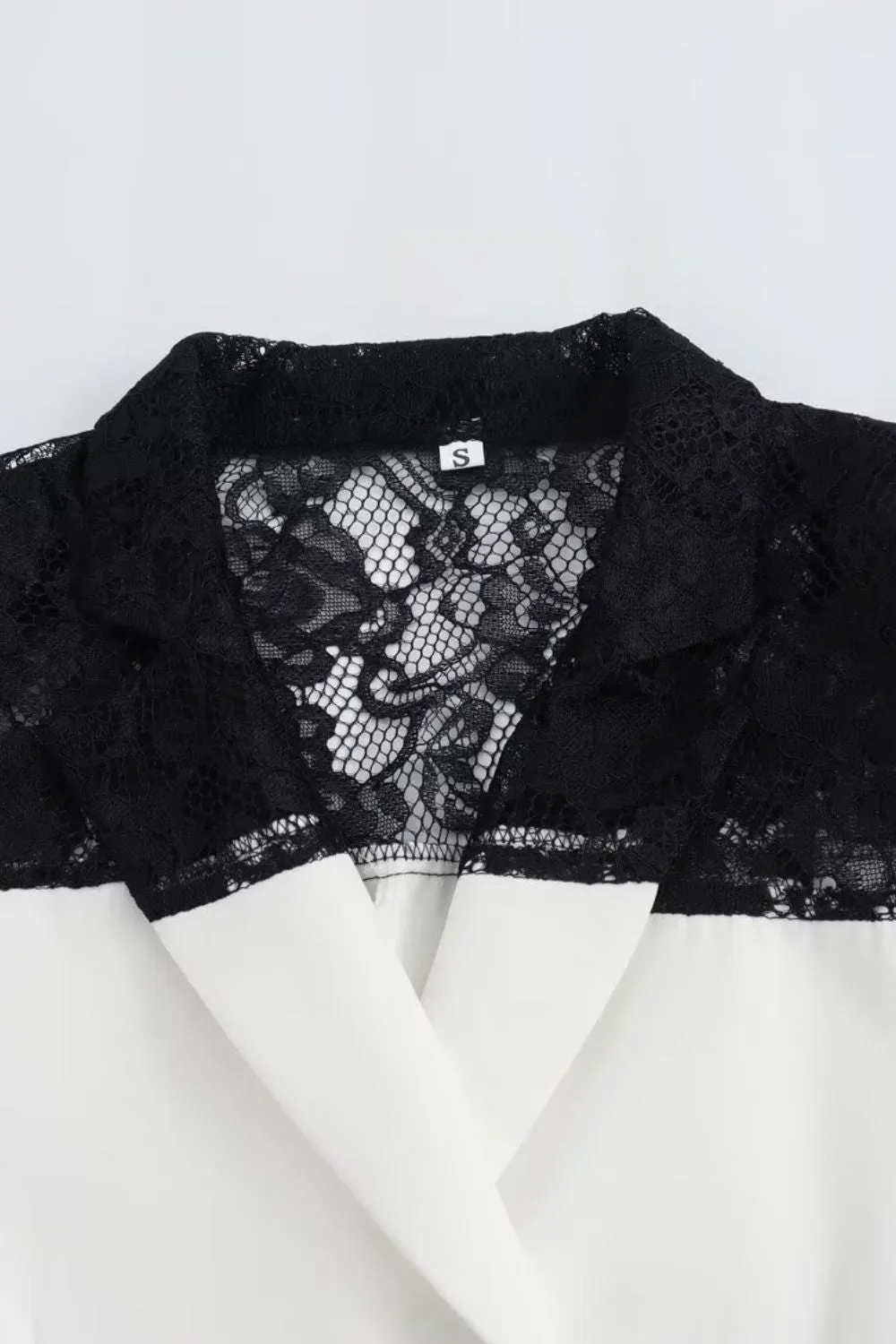 'Imogen' Lace Patchwork Commuter Long Sleeve Blazer