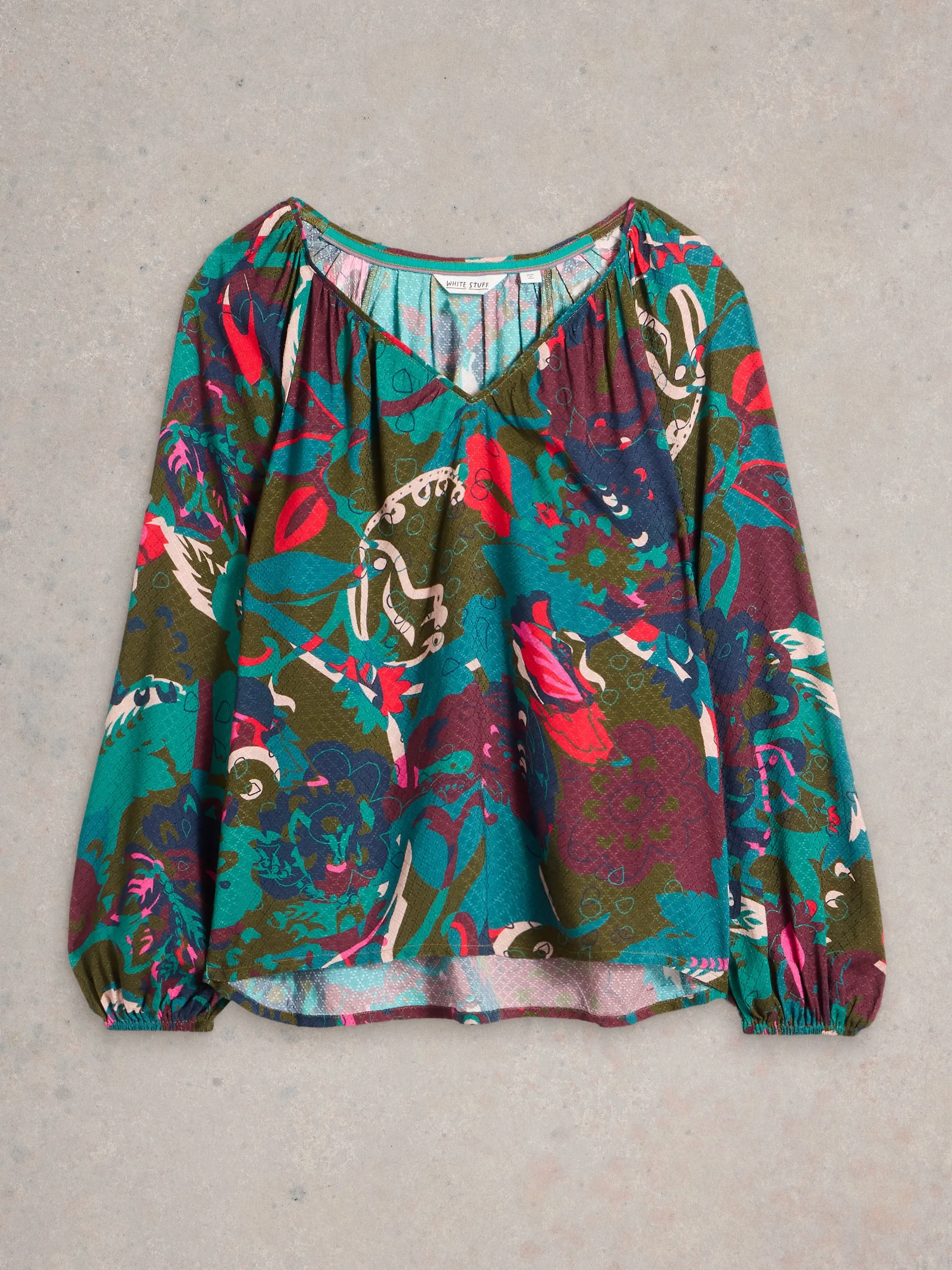 Imogen Top - Green Print