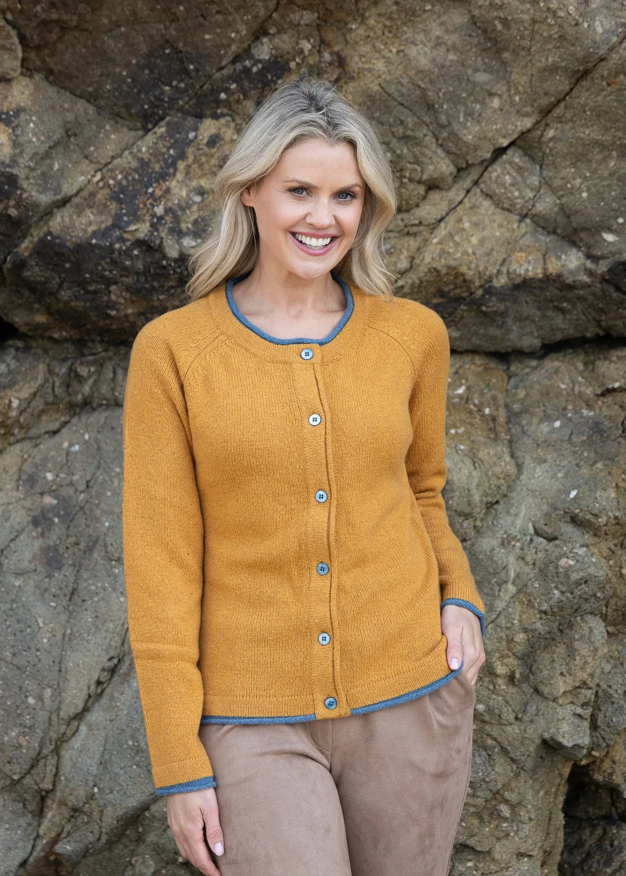 IrelandsEye Women's Killiney Cardigan | Ochre