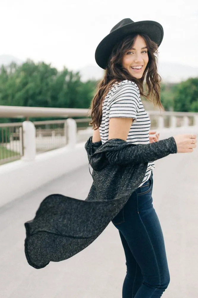 Irene Duster Cardigan in Black