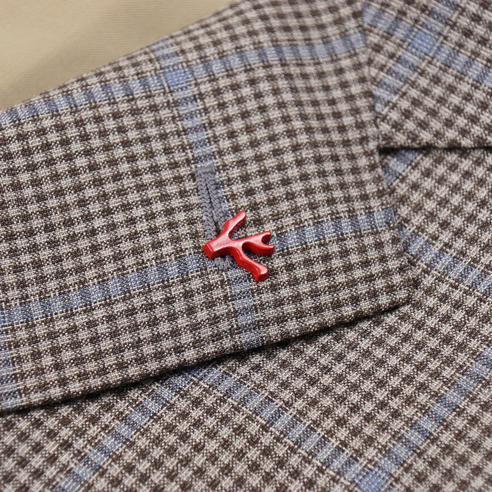 Isaia Layered Check Wool Sport Coat