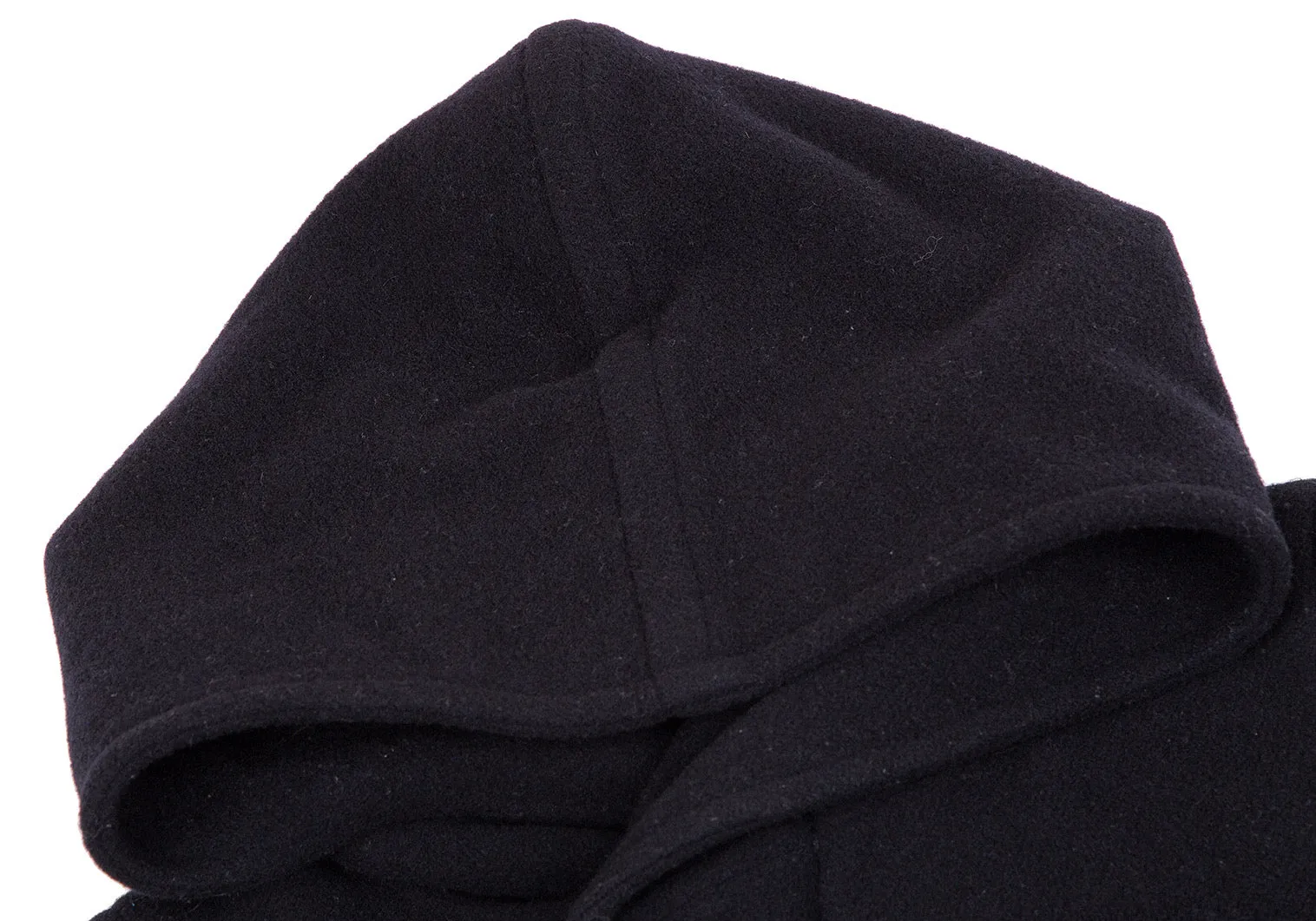 ISSEY MIYAKE JAPAN. zucca, Navy Wool Hooded Car Coat