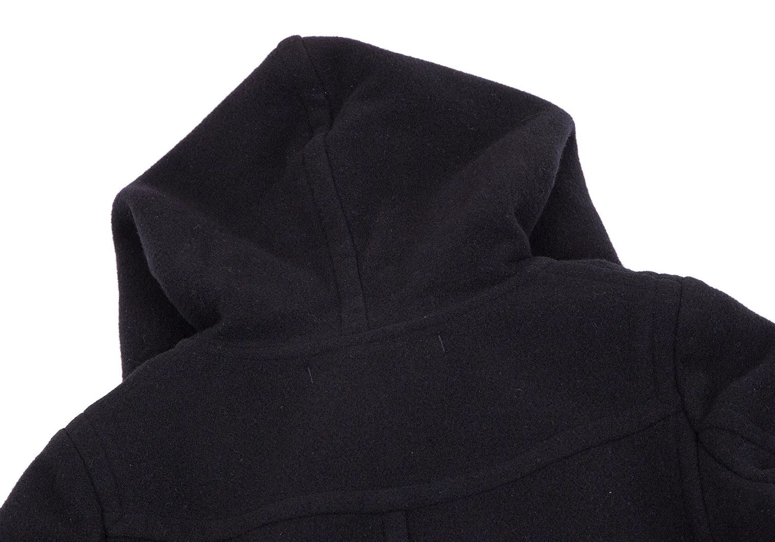 ISSEY MIYAKE JAPAN. zucca, Navy Wool Hooded Car Coat