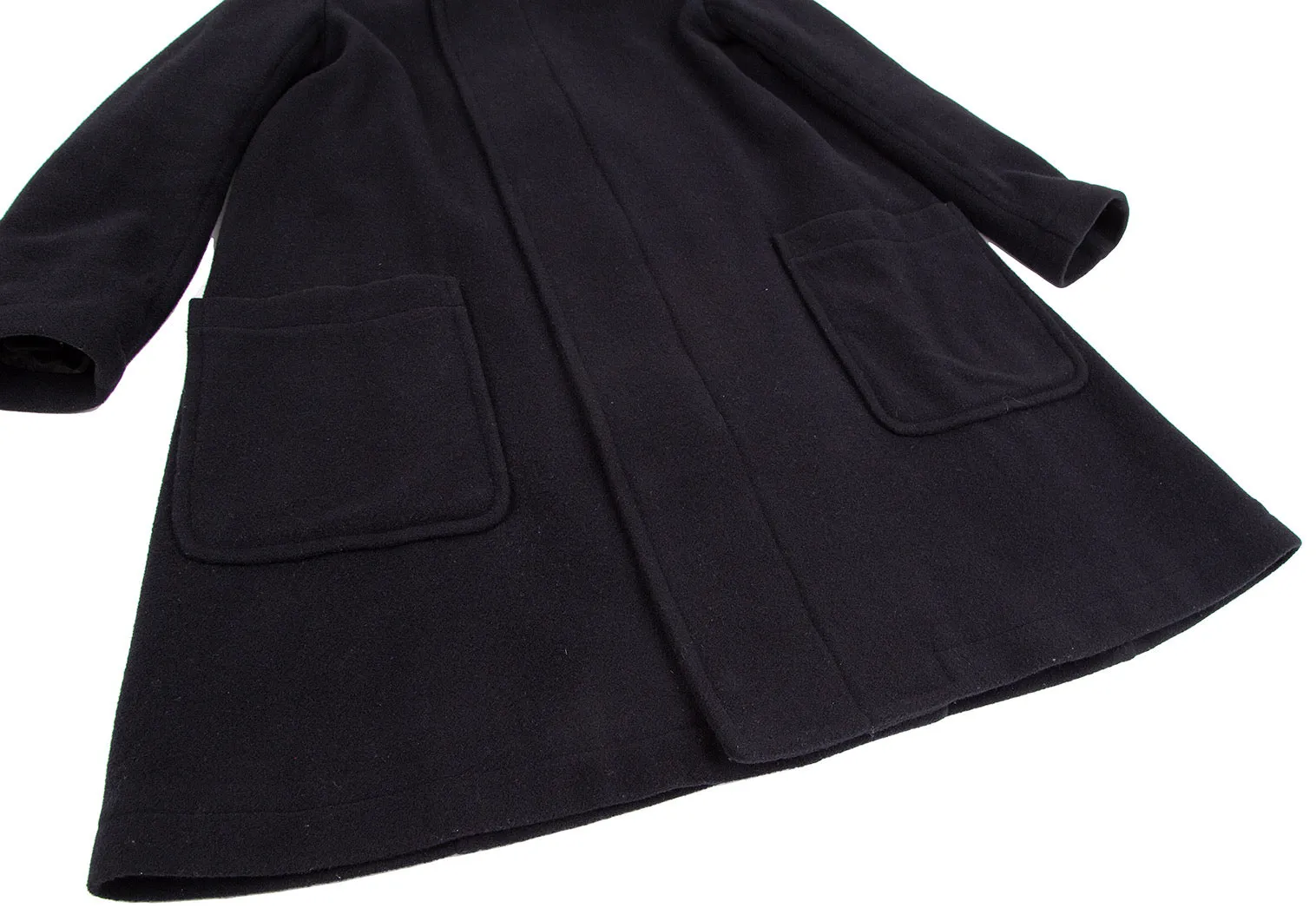 ISSEY MIYAKE JAPAN. zucca, Navy Wool Hooded Car Coat