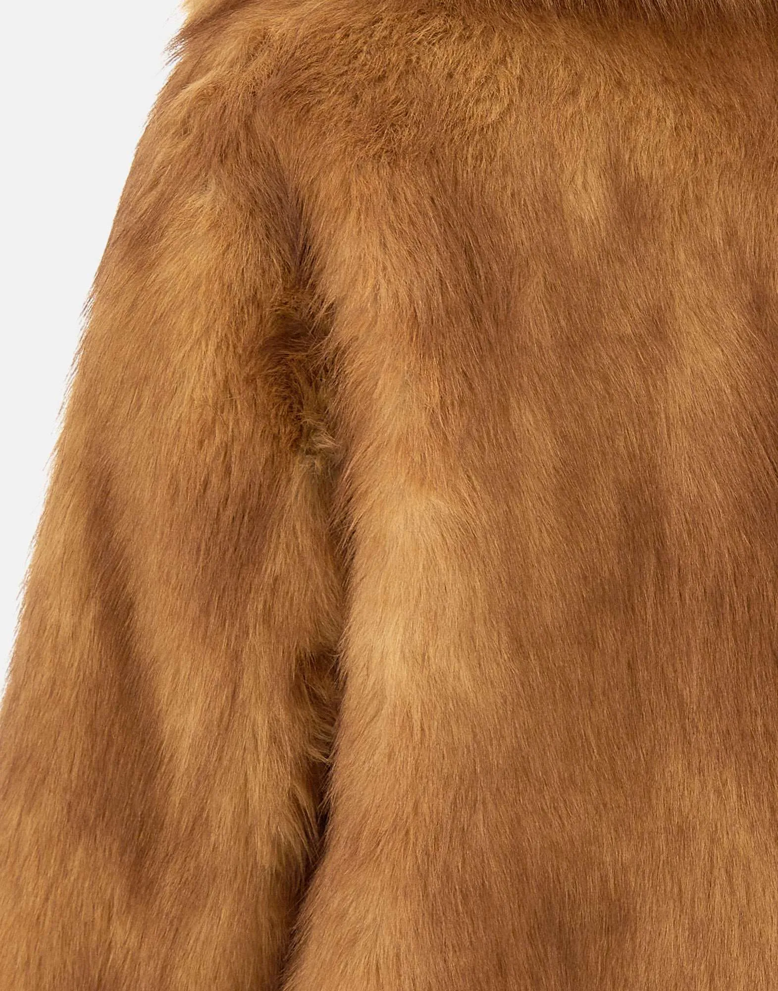 Janice Dark Honey Eco Fur Coat