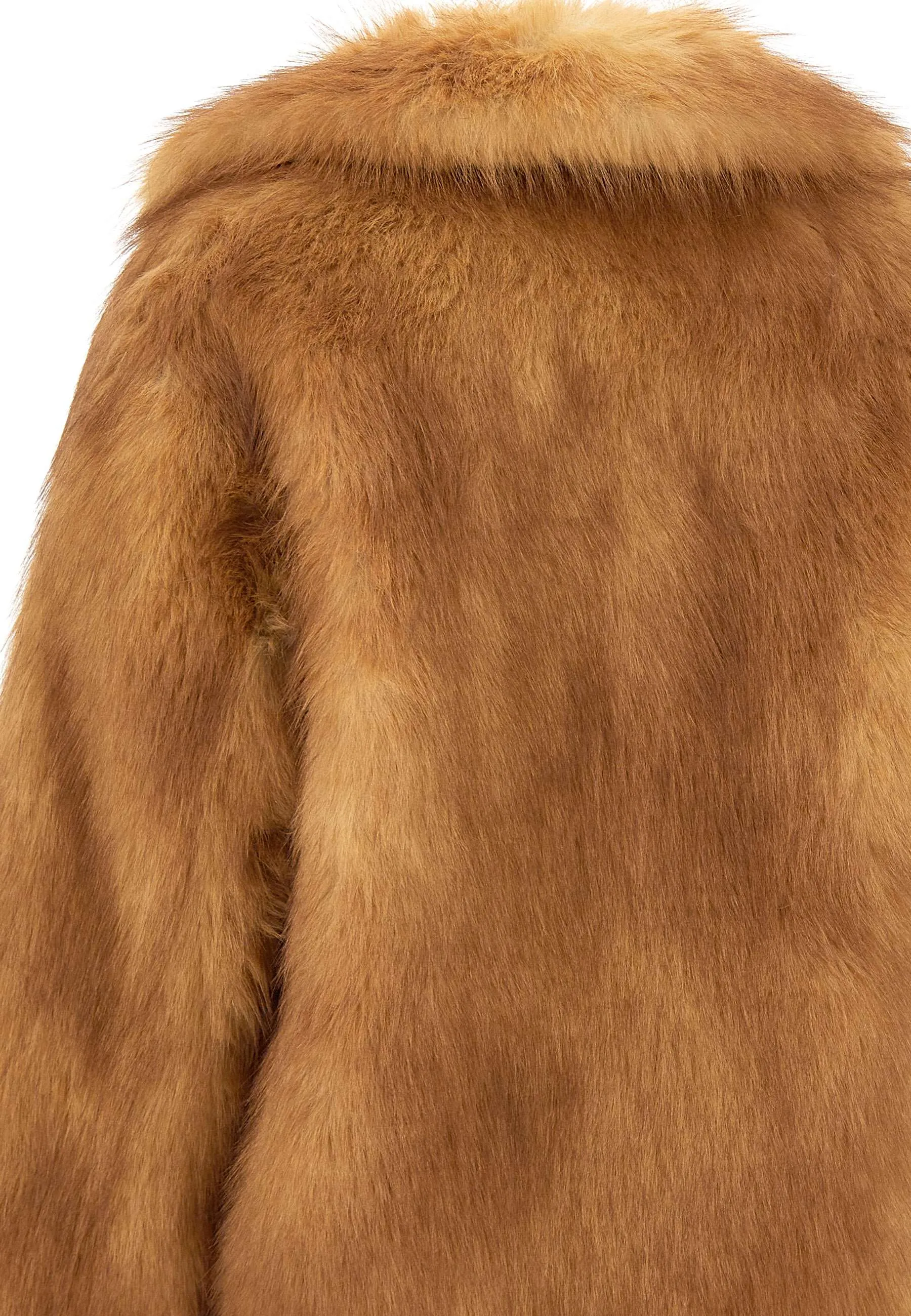 Janice Dark Honey Eco Fur Coat