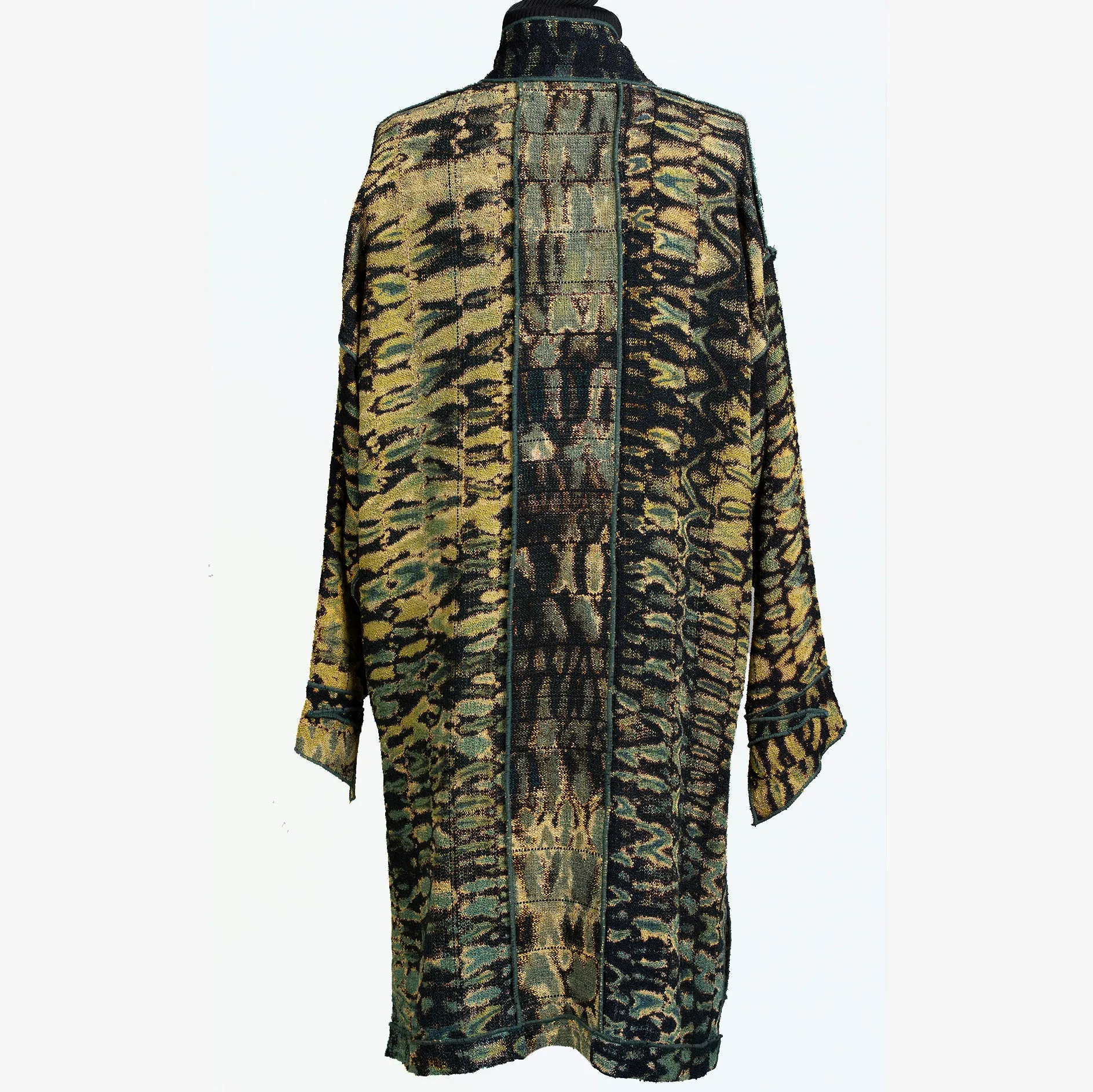 Judith Bird Coat, Shibori, Winter Forest Moss, M