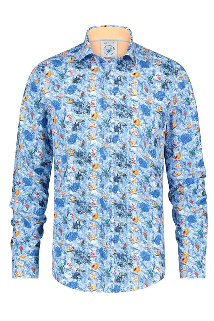 Jungle Print Shirt - Light Blue