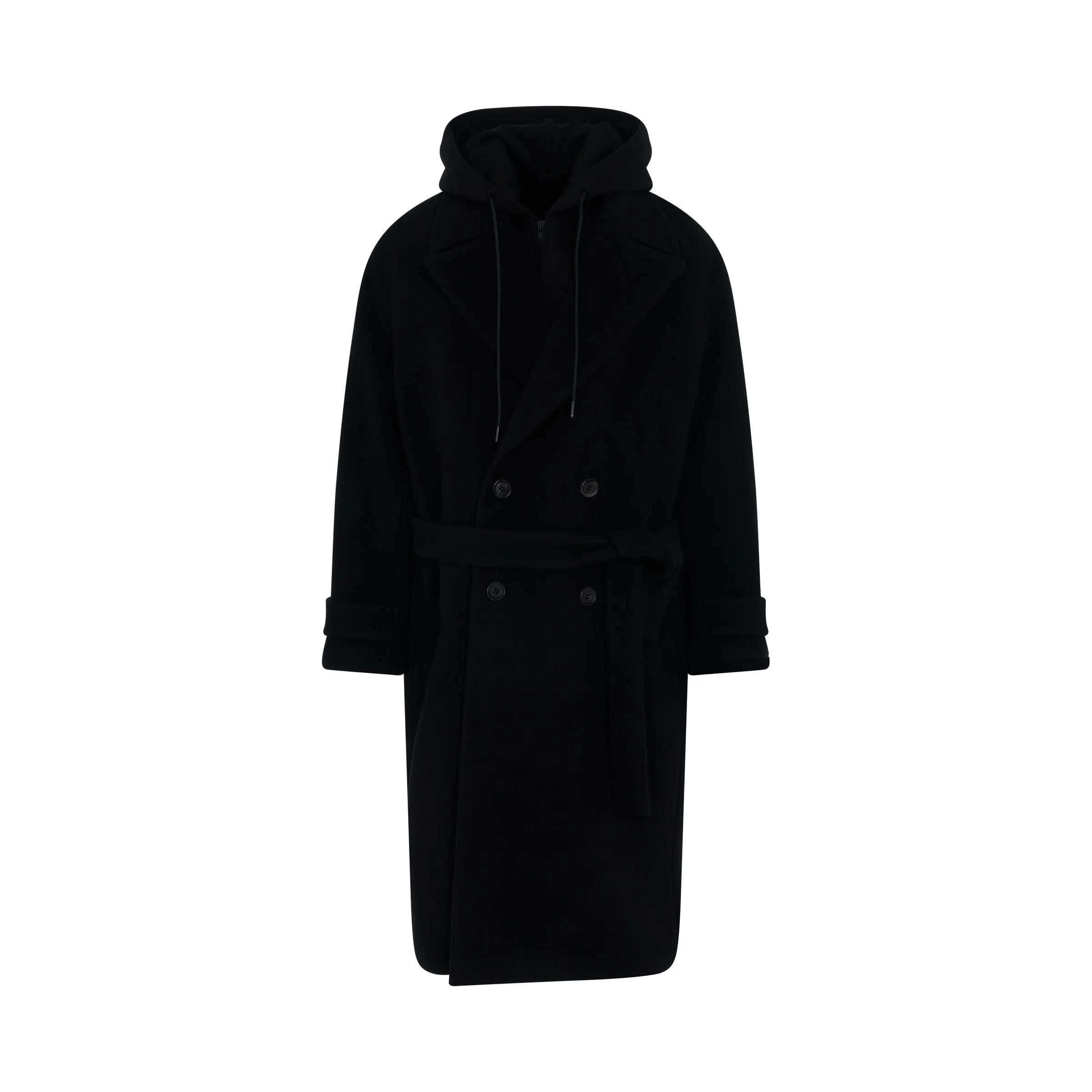 Juunj Wool Coat in Black