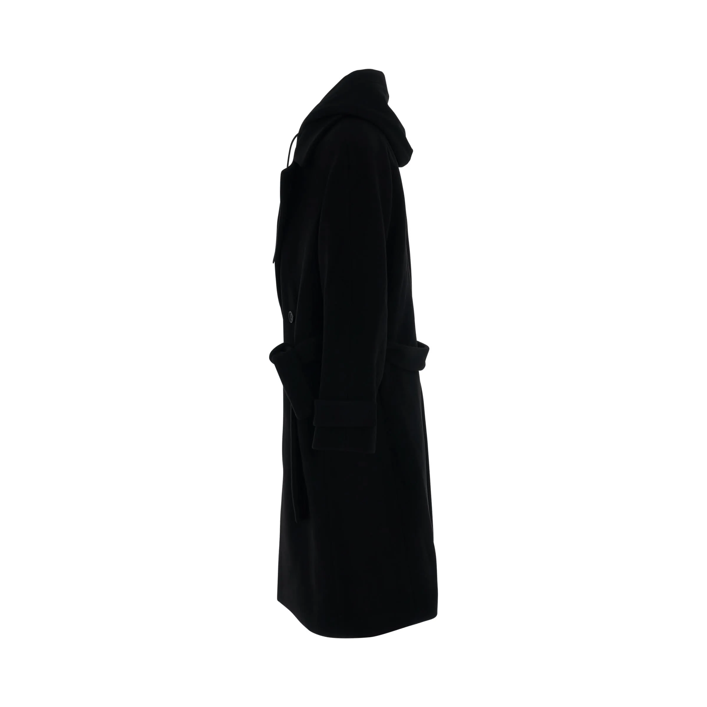 Juunj Wool Coat in Black