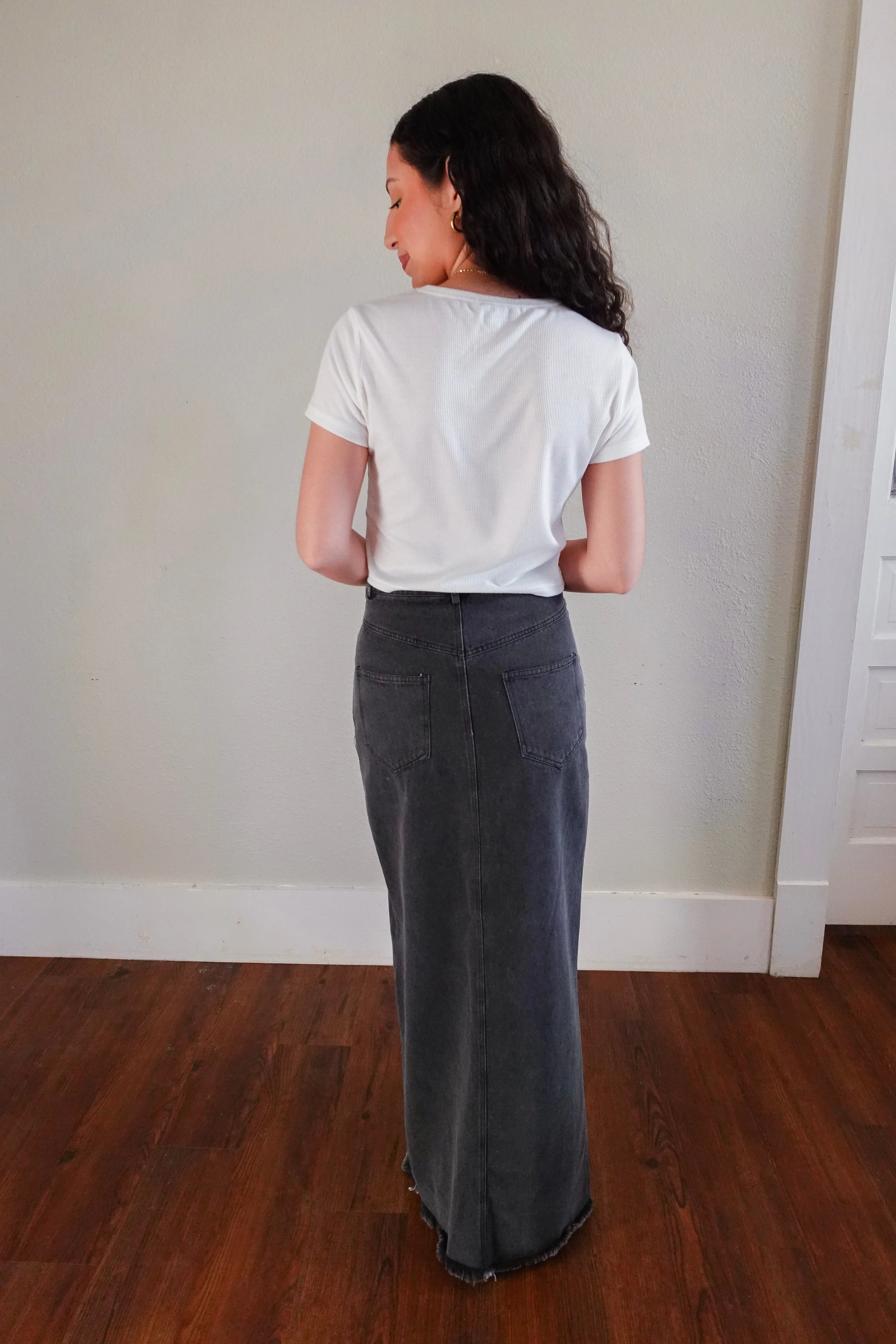 Kasey Denim Washed Maxi Skirt