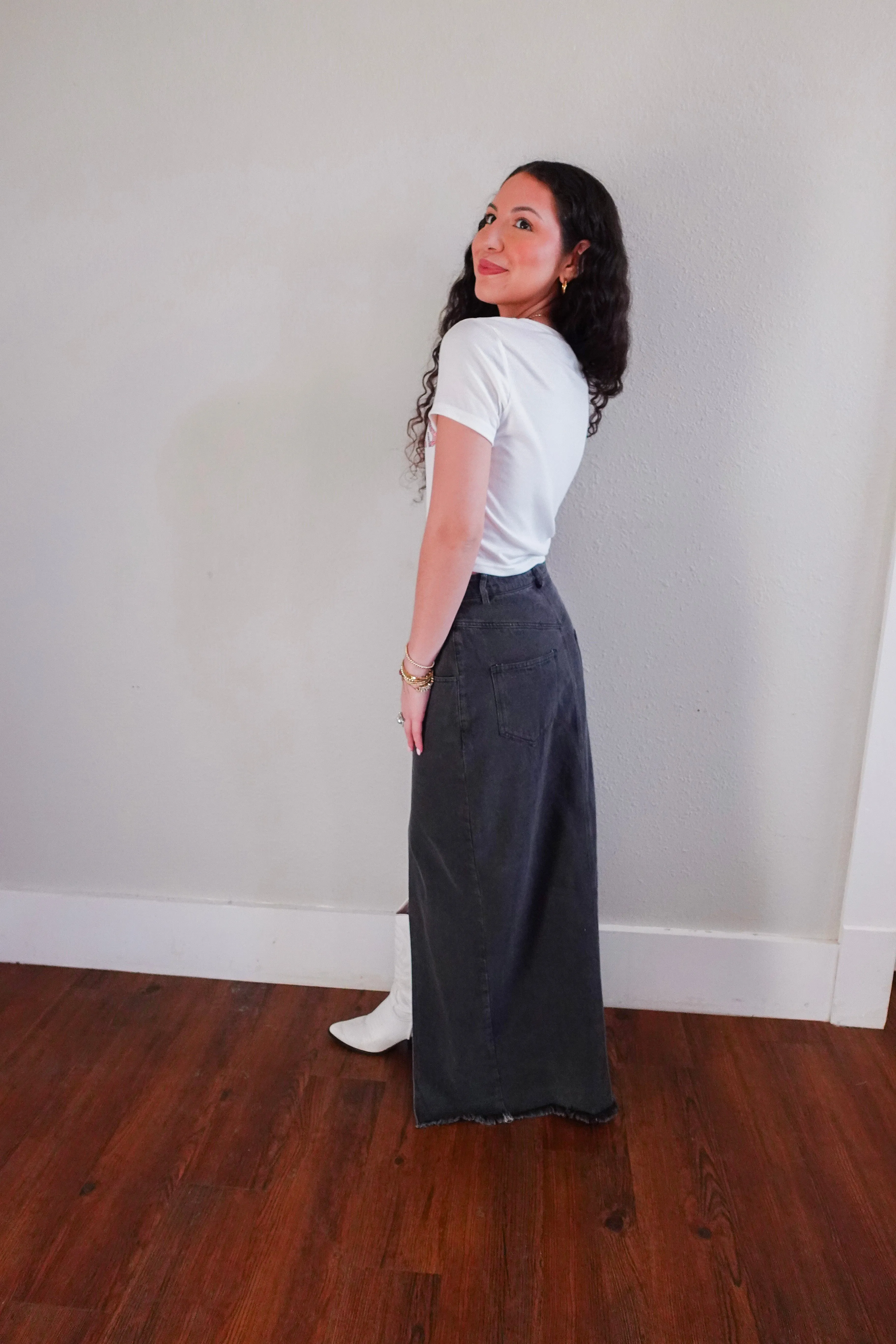 Kasey Denim Washed Maxi Skirt