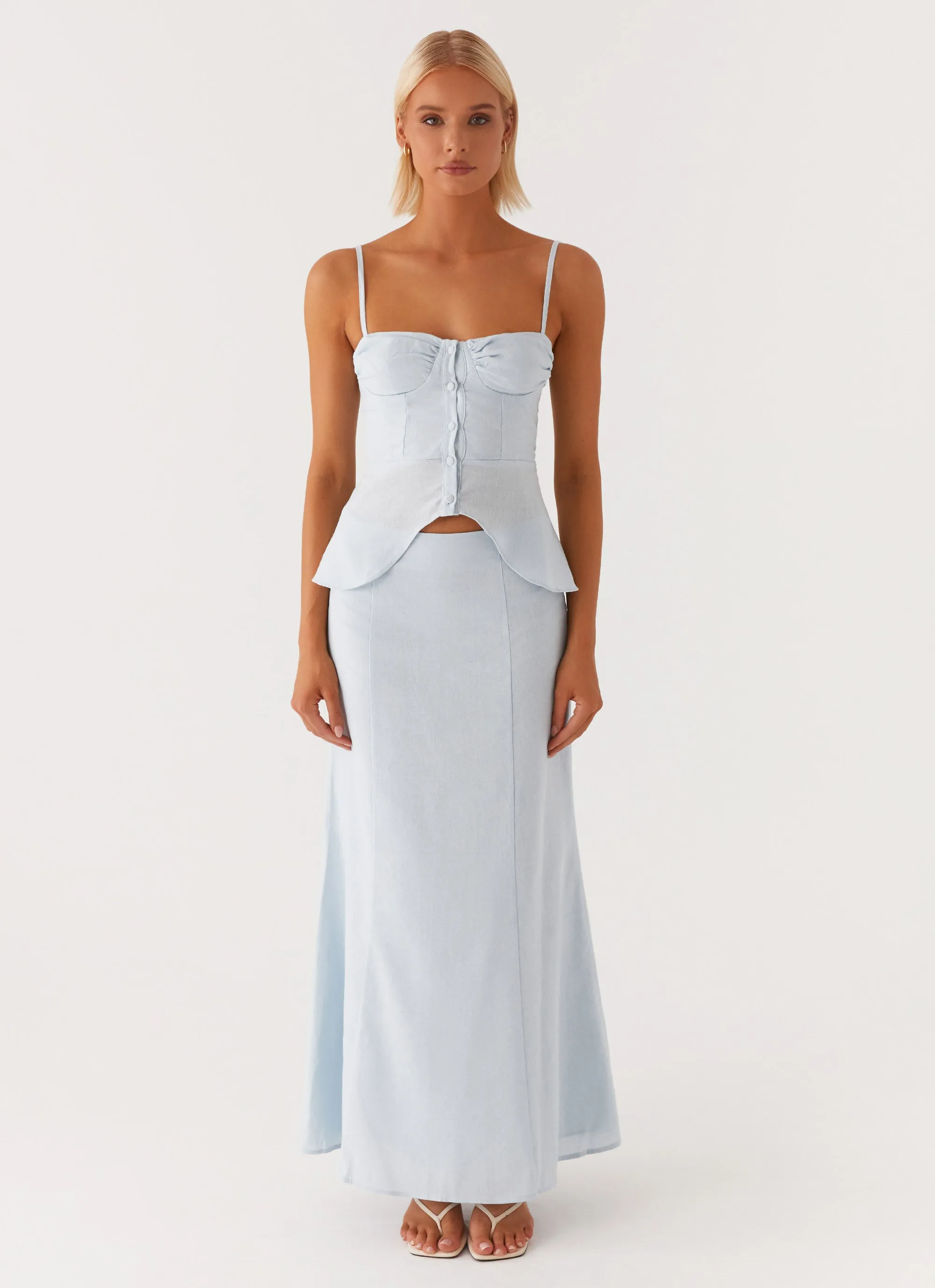 Keep Moving Maxi Skirt - Blue