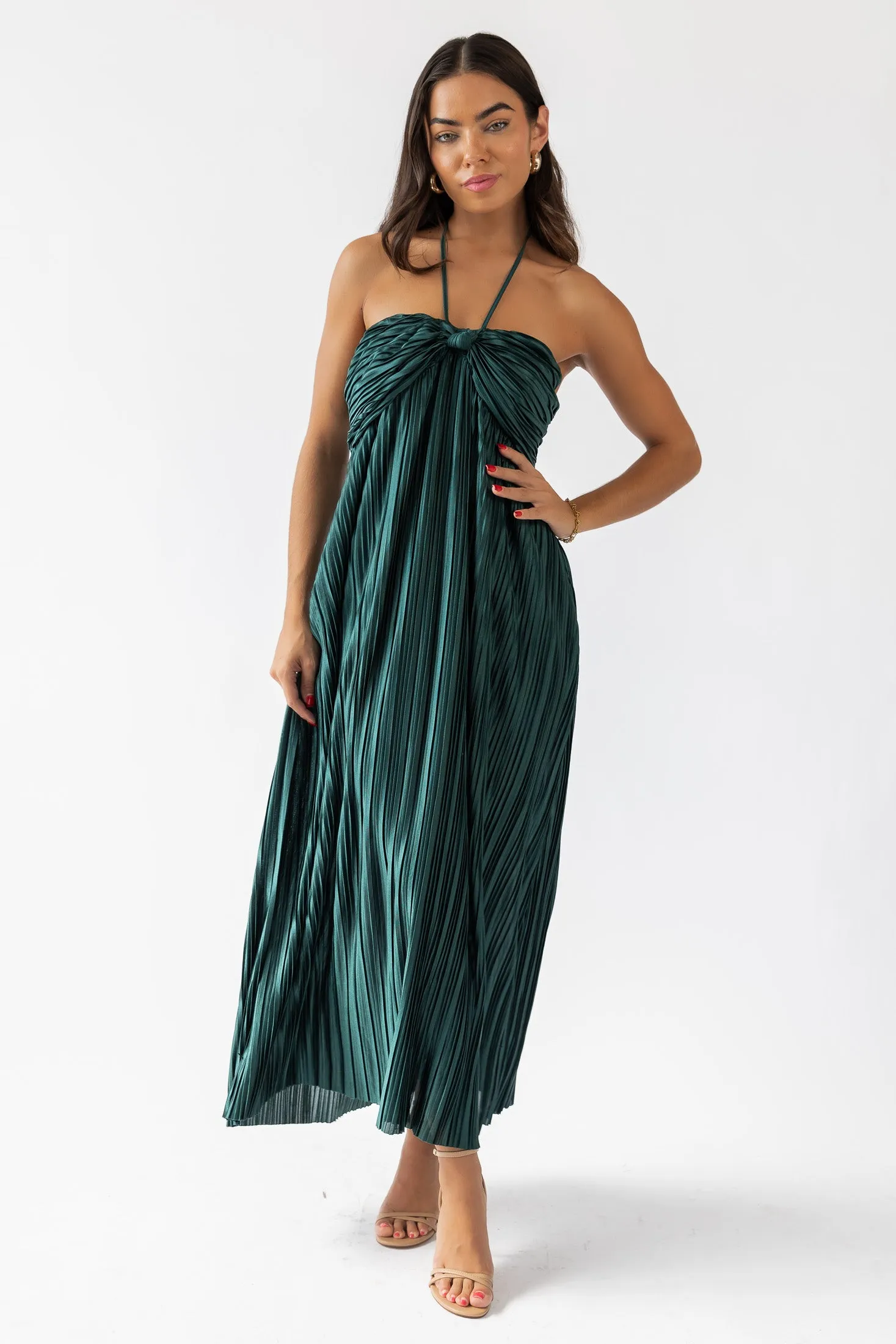 Kleo Emerald Halter Maxi Dress