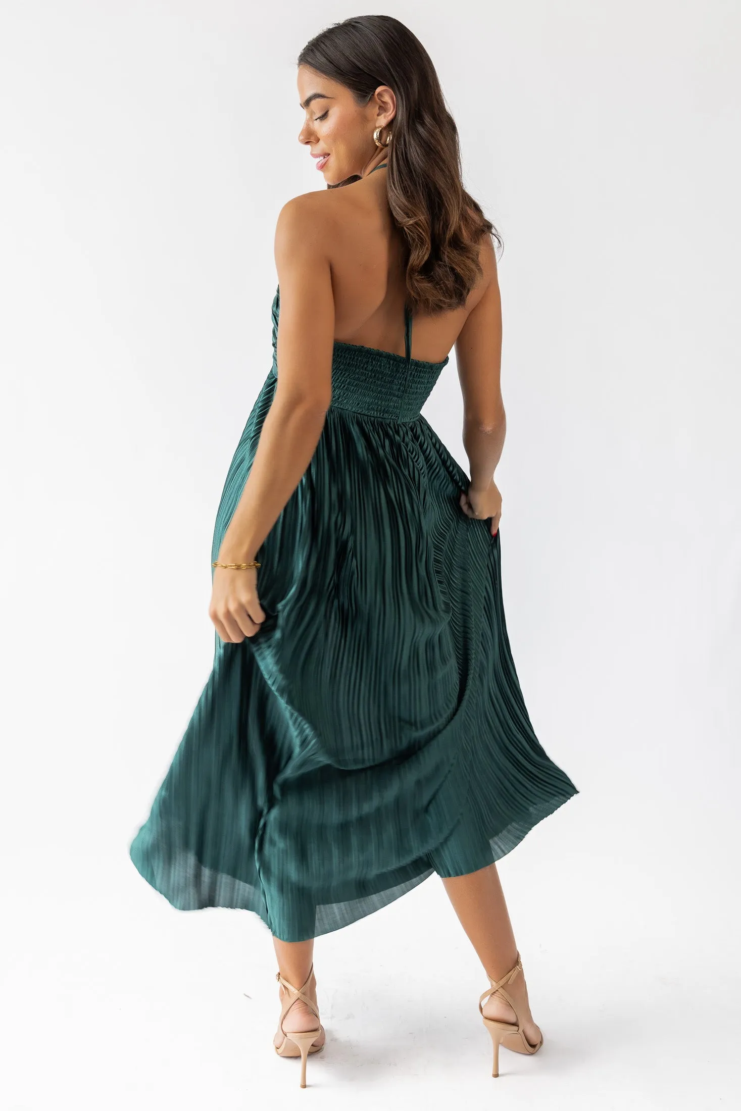 Kleo Emerald Halter Maxi Dress