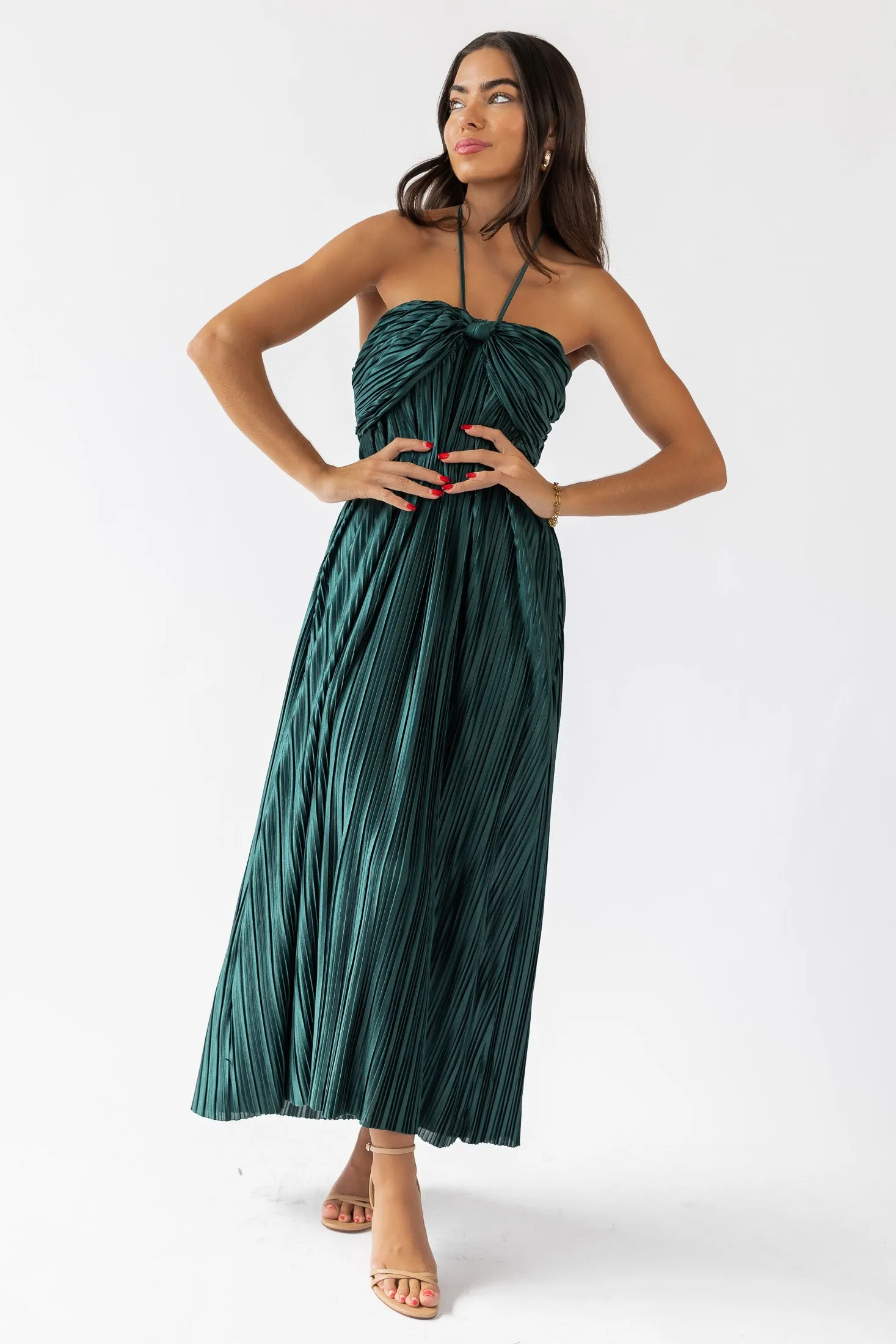 Kleo Emerald Halter Maxi Dress