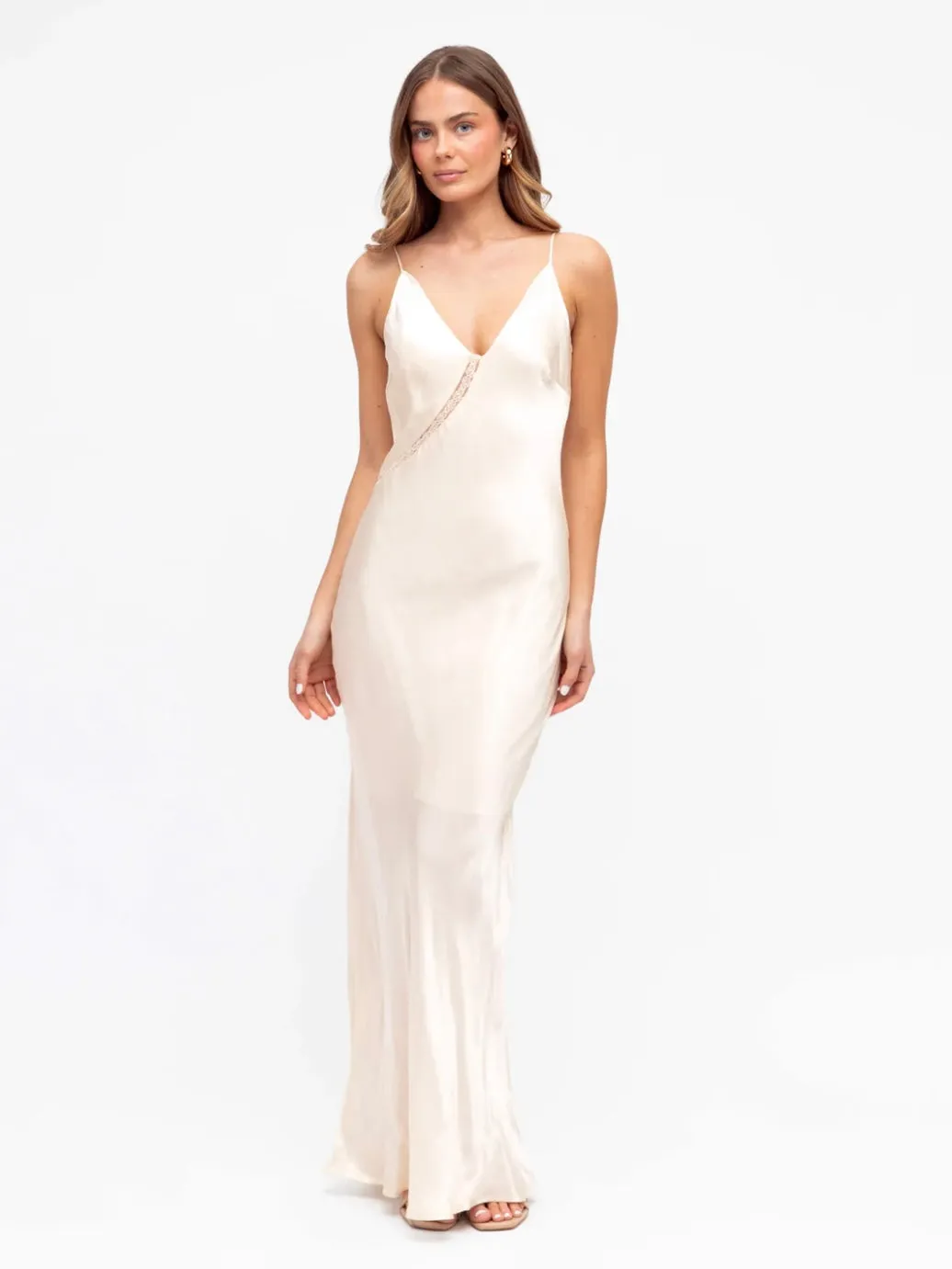 Lace Slip Dress - Champagne