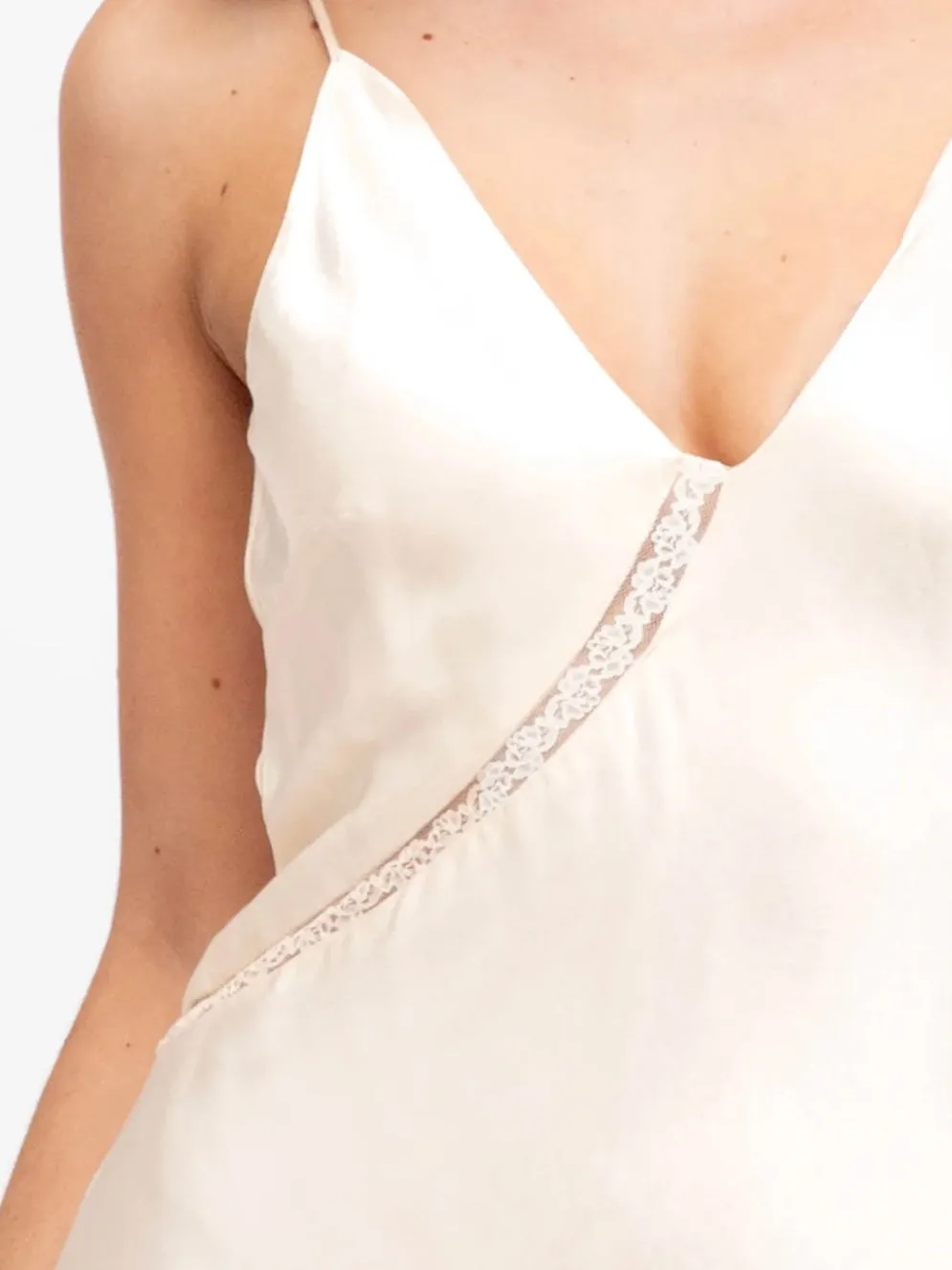 Lace Slip Dress - Champagne