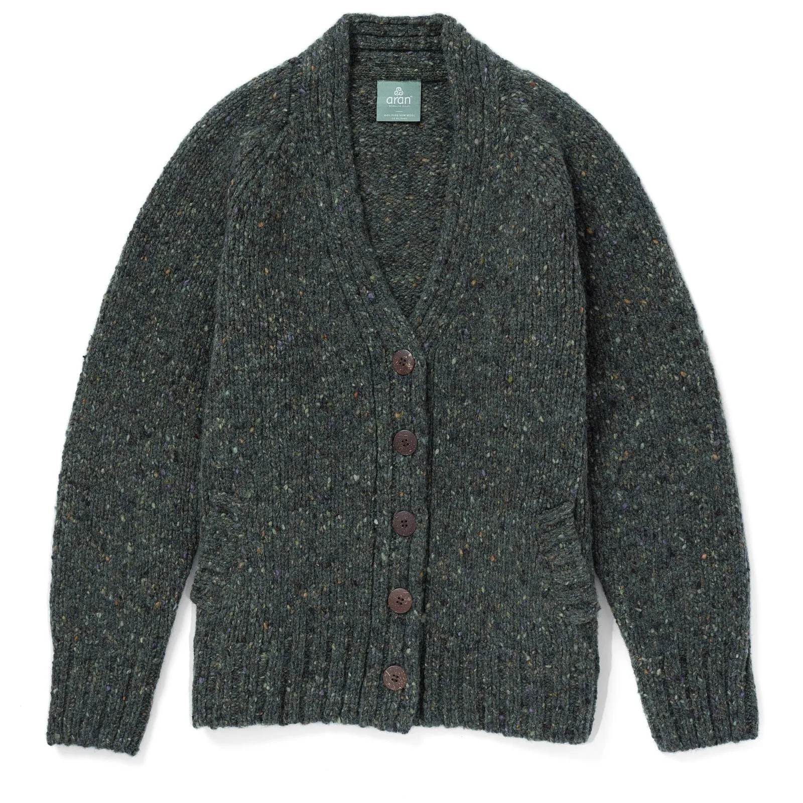 Ladies' Donegal Cardigan with Side Pockets | Green