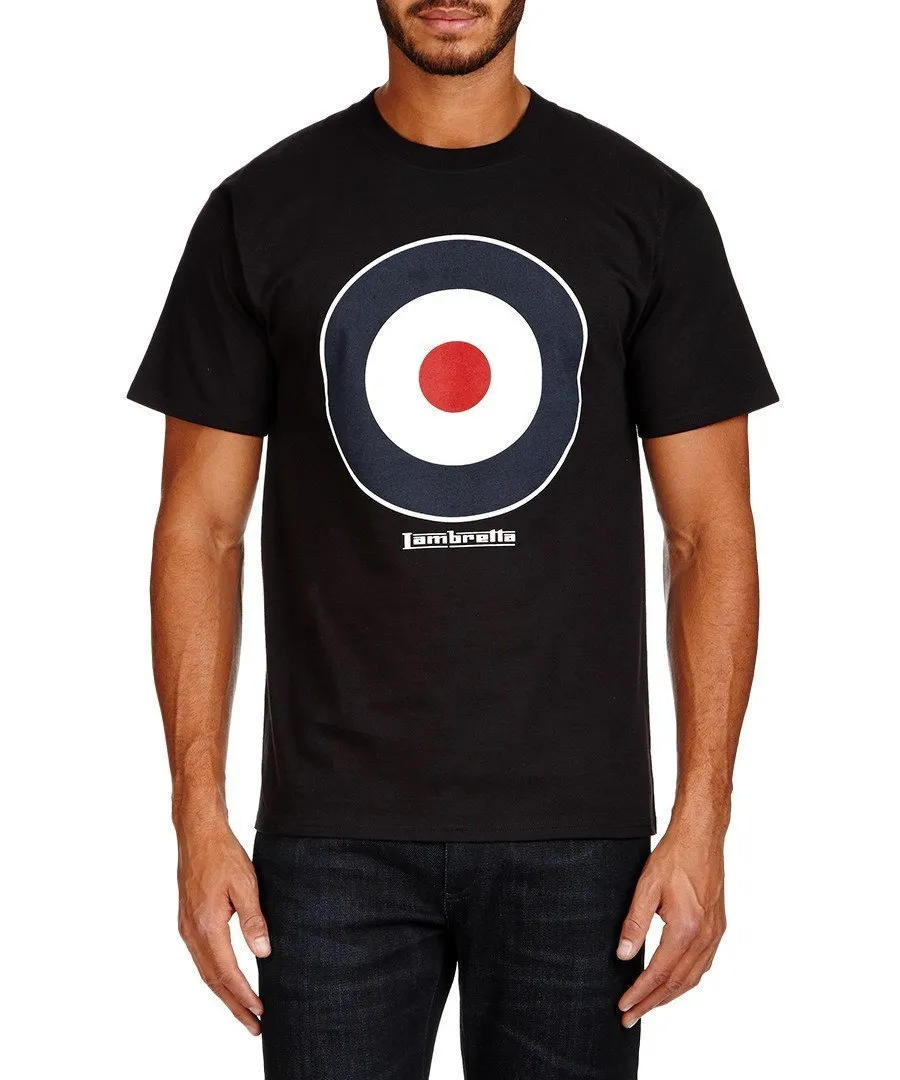 Lambretta Mens T Shirt Target Design - Black