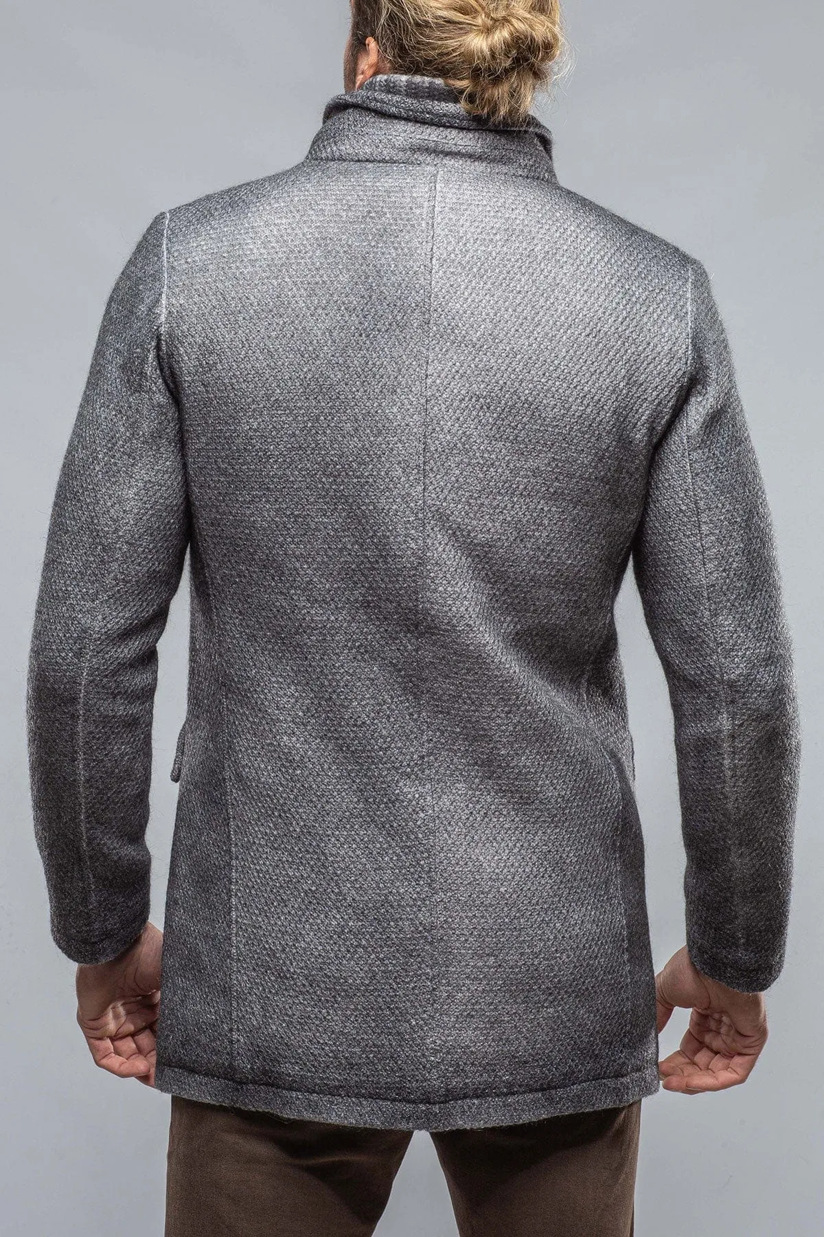 Leon Knitted Jacket In Steel