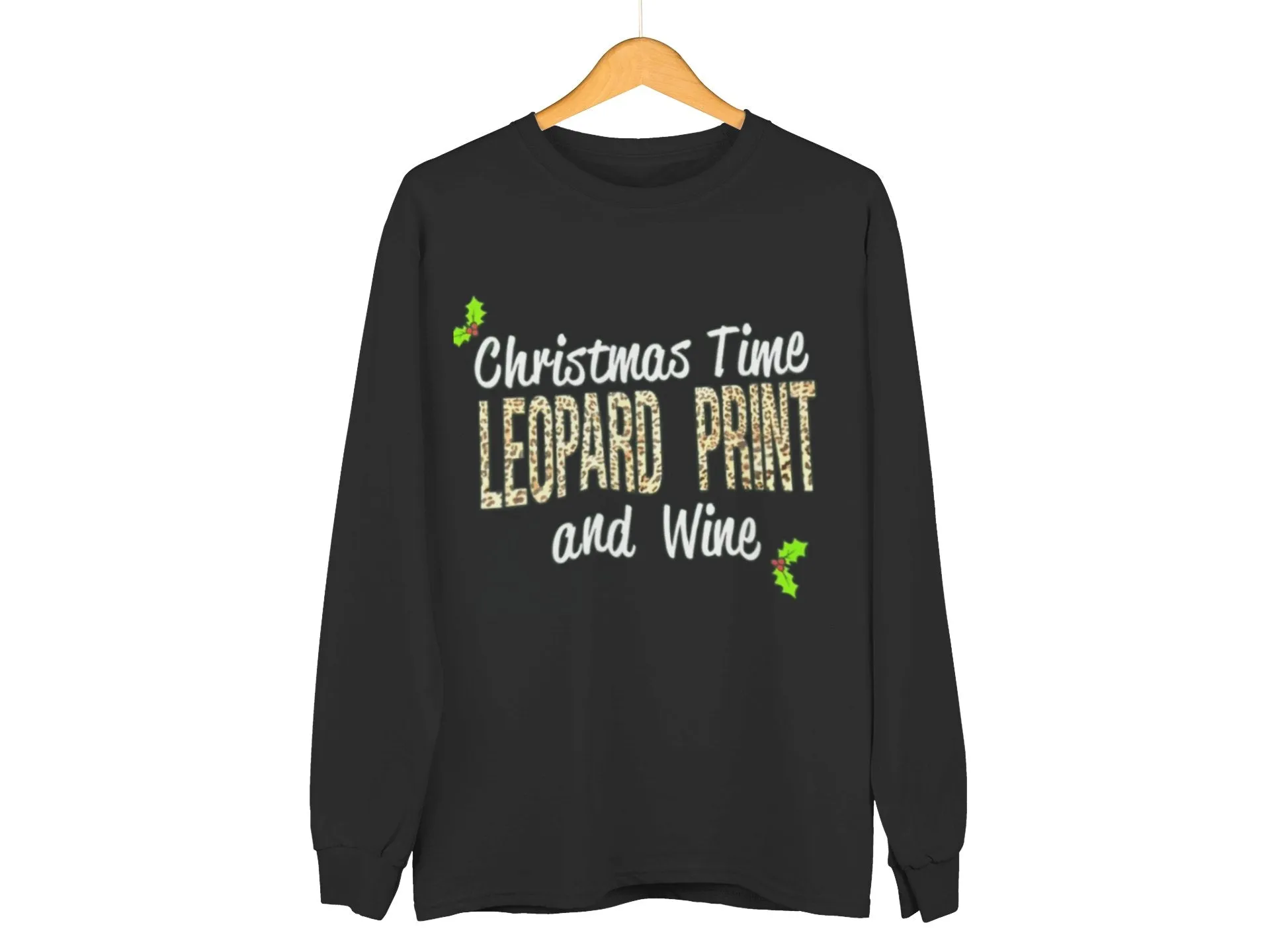 Leopard Print & Wine - Unisex Christmas Jumper