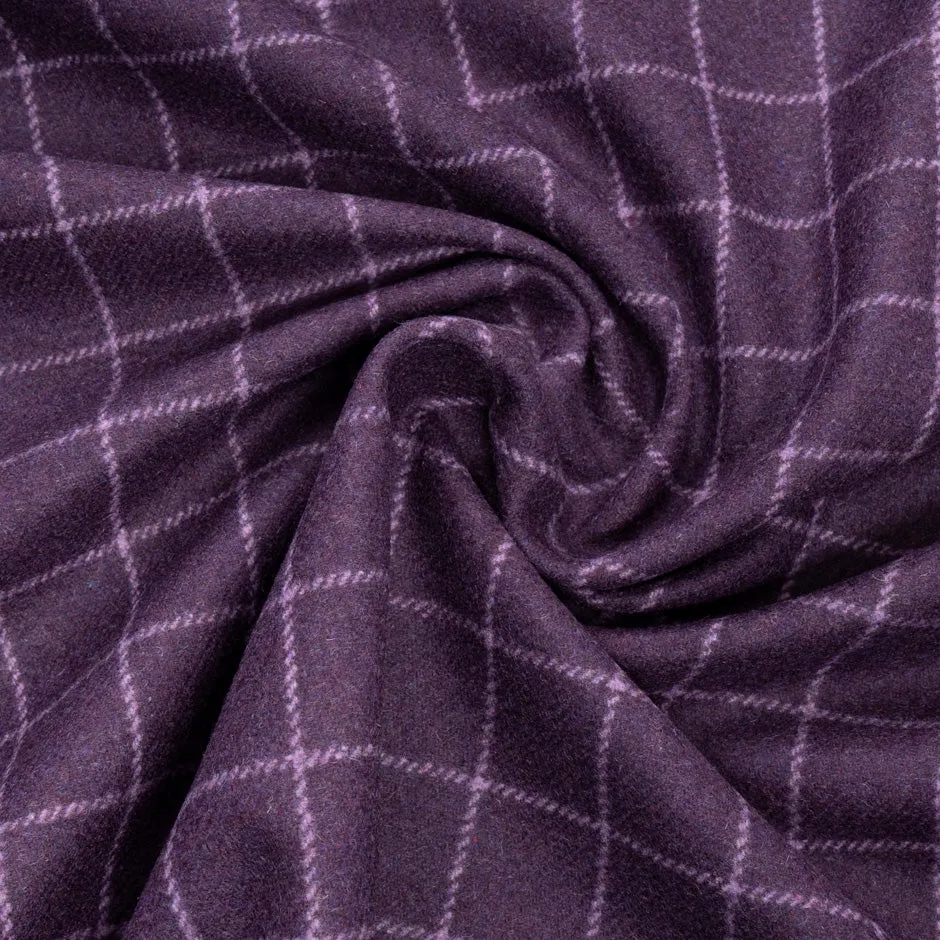 Lilac Checkered Purple Wool Blend