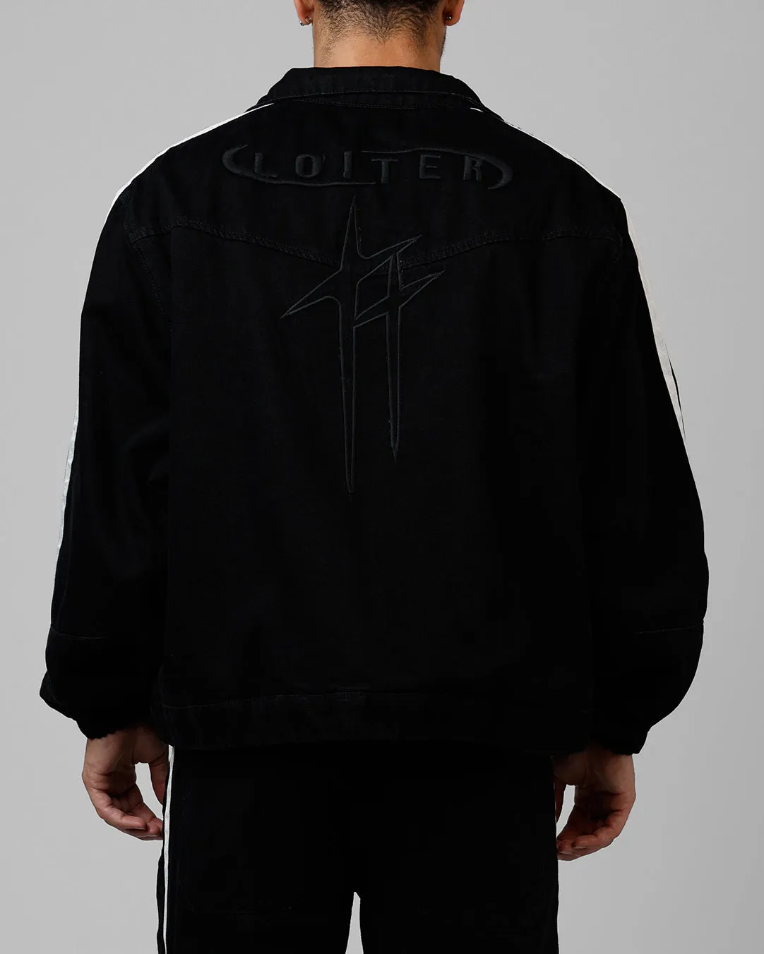 Loiter Track Star Denim Jacket Black