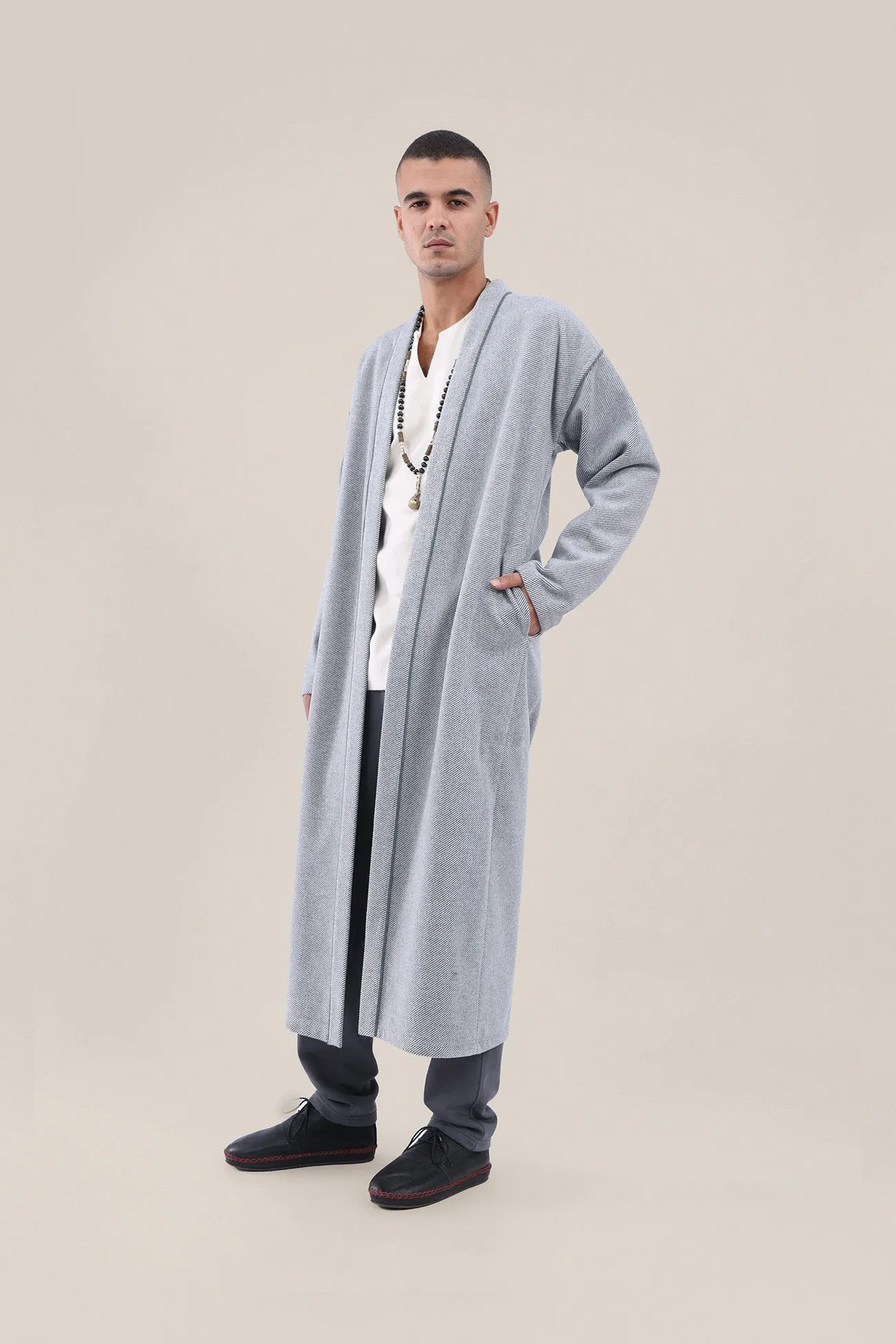 Long coat in wool blend