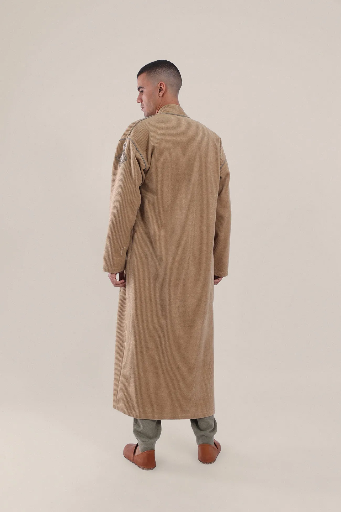 Long coat in wool blend