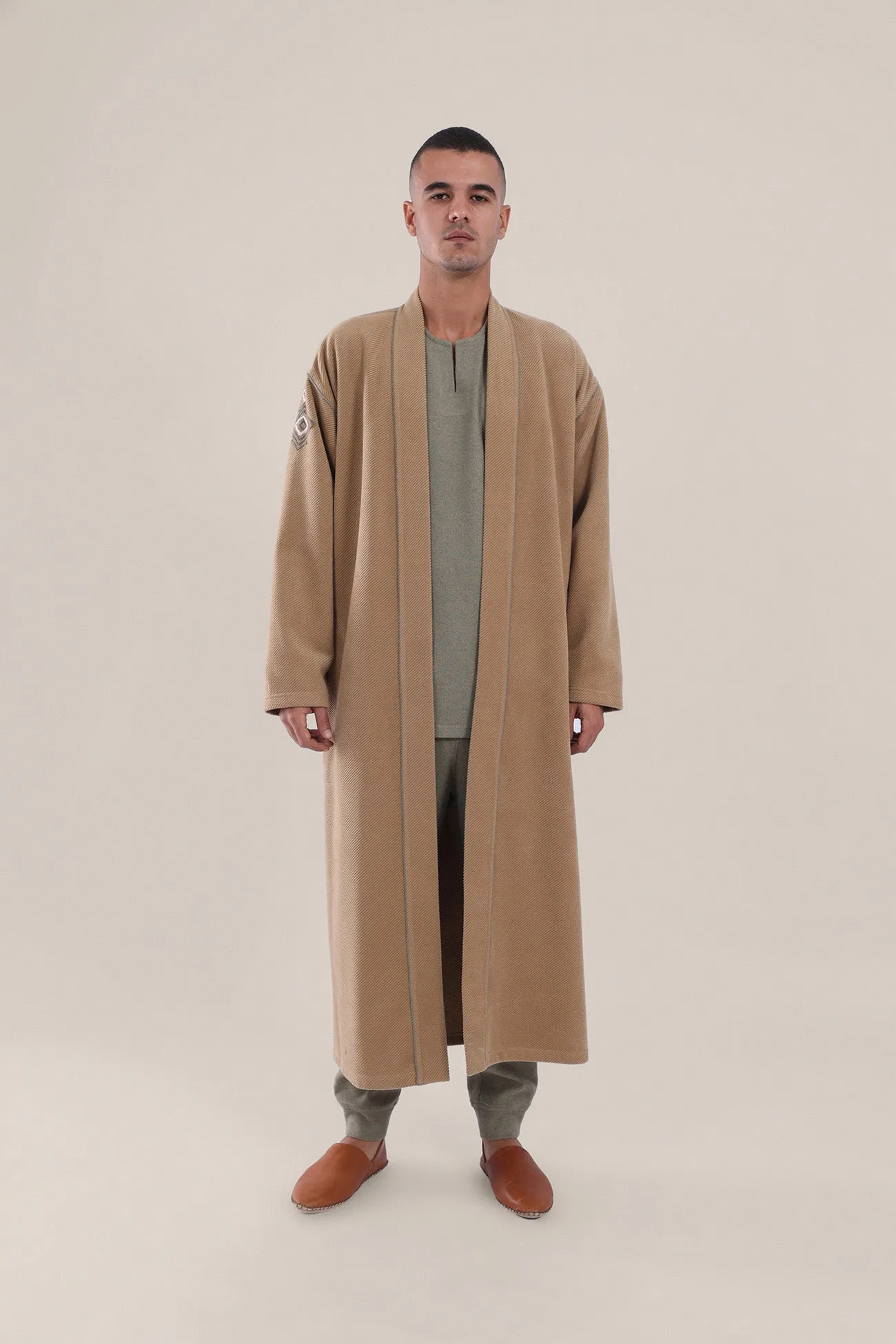 Long coat in wool blend