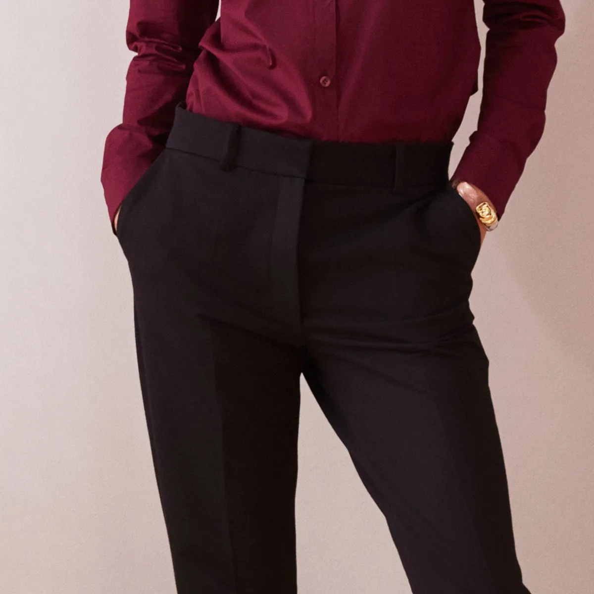 Long Suit Pants In Heavy Cotton Stretch Black