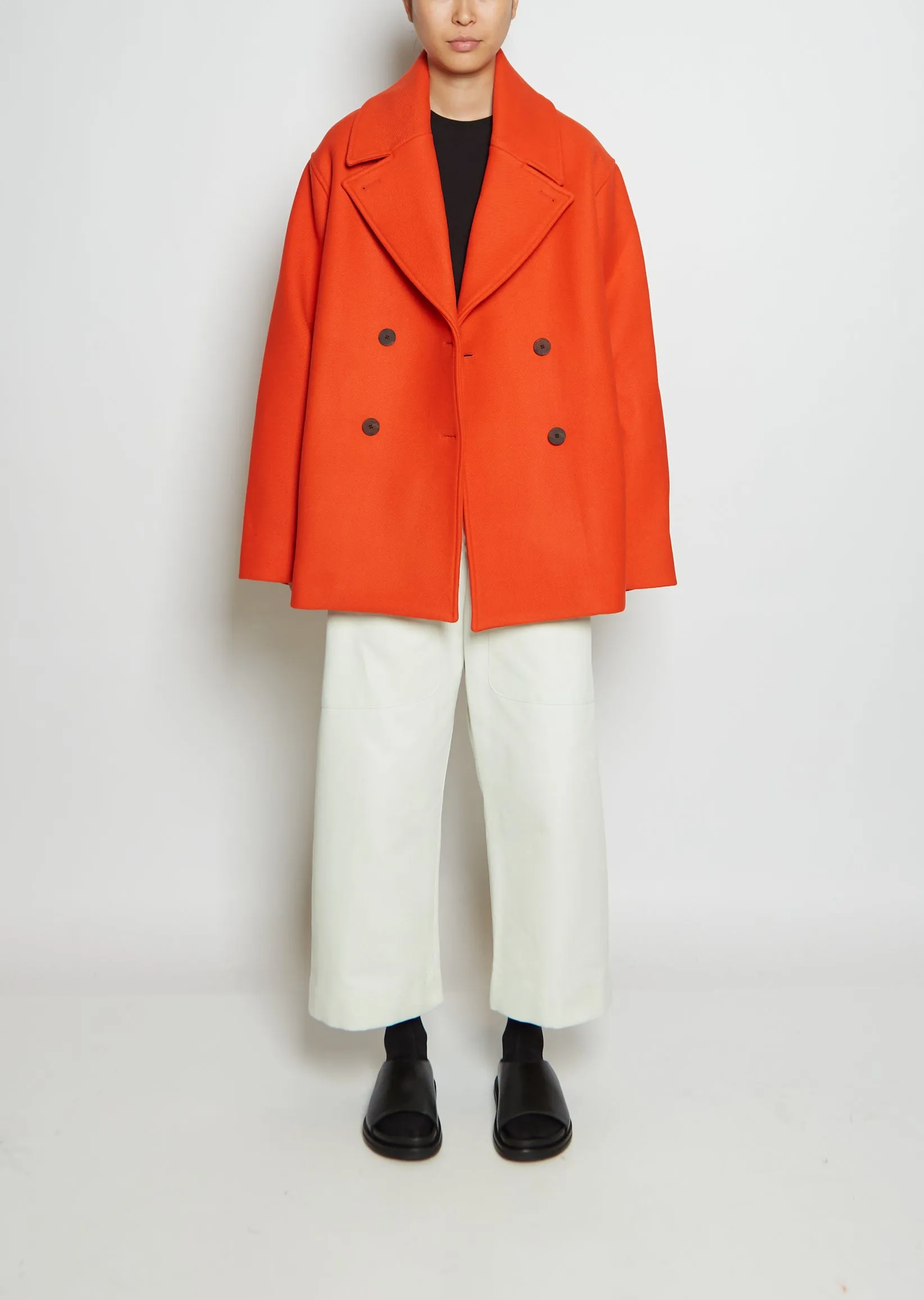 Loren Pea Wool Twill Coat