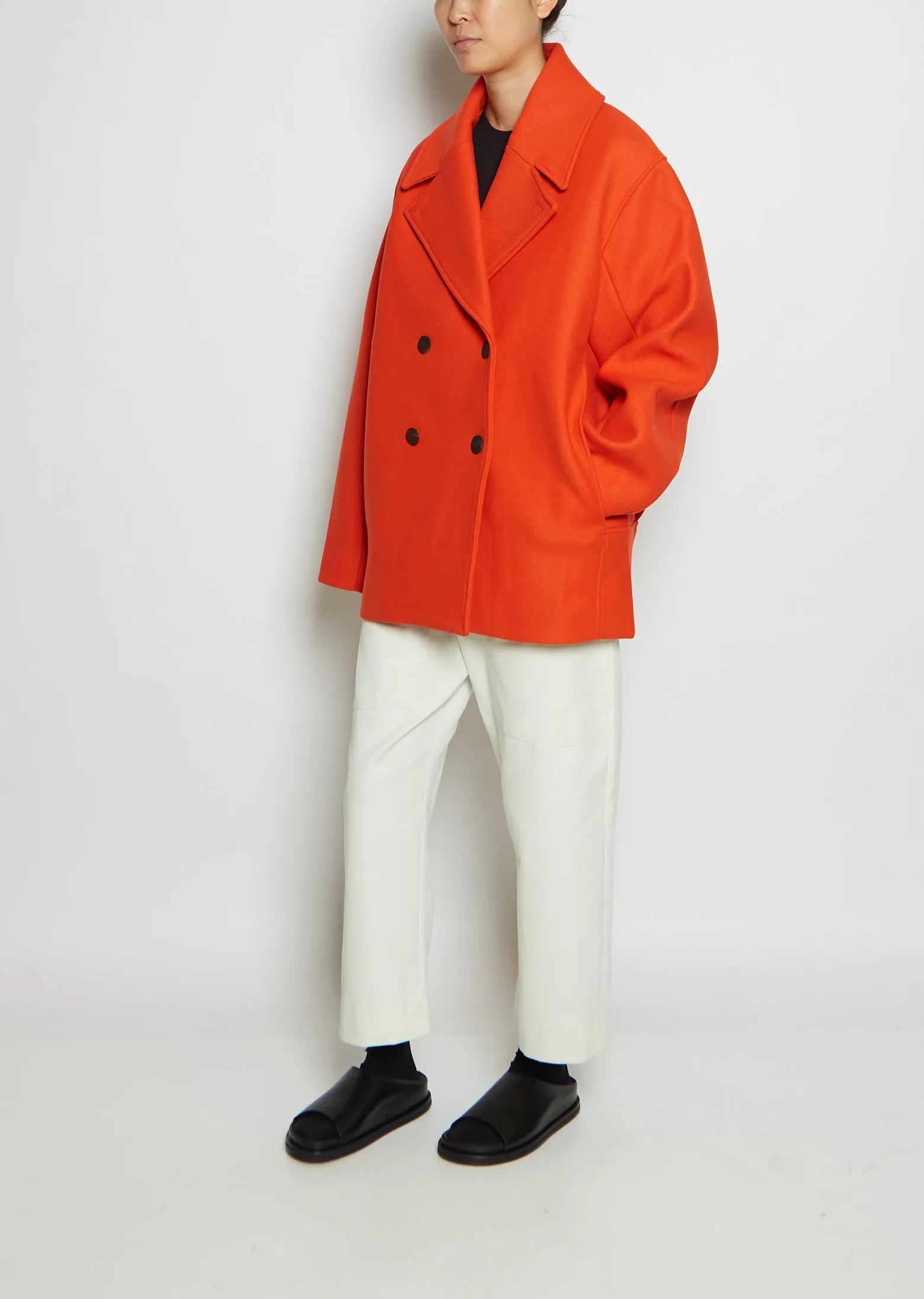 Loren Pea Wool Twill Coat