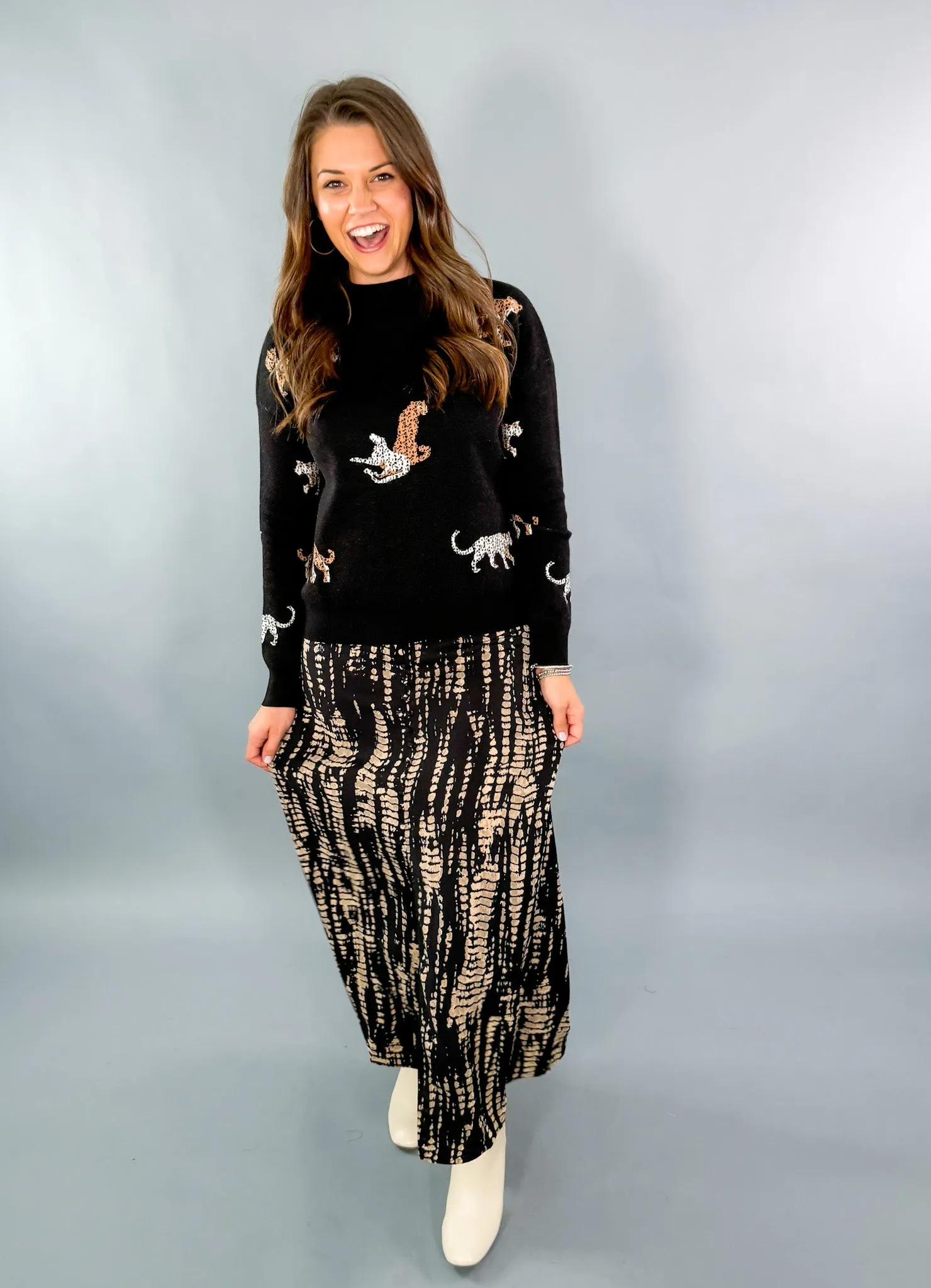 Magic Black   Tan Maxi Skirt