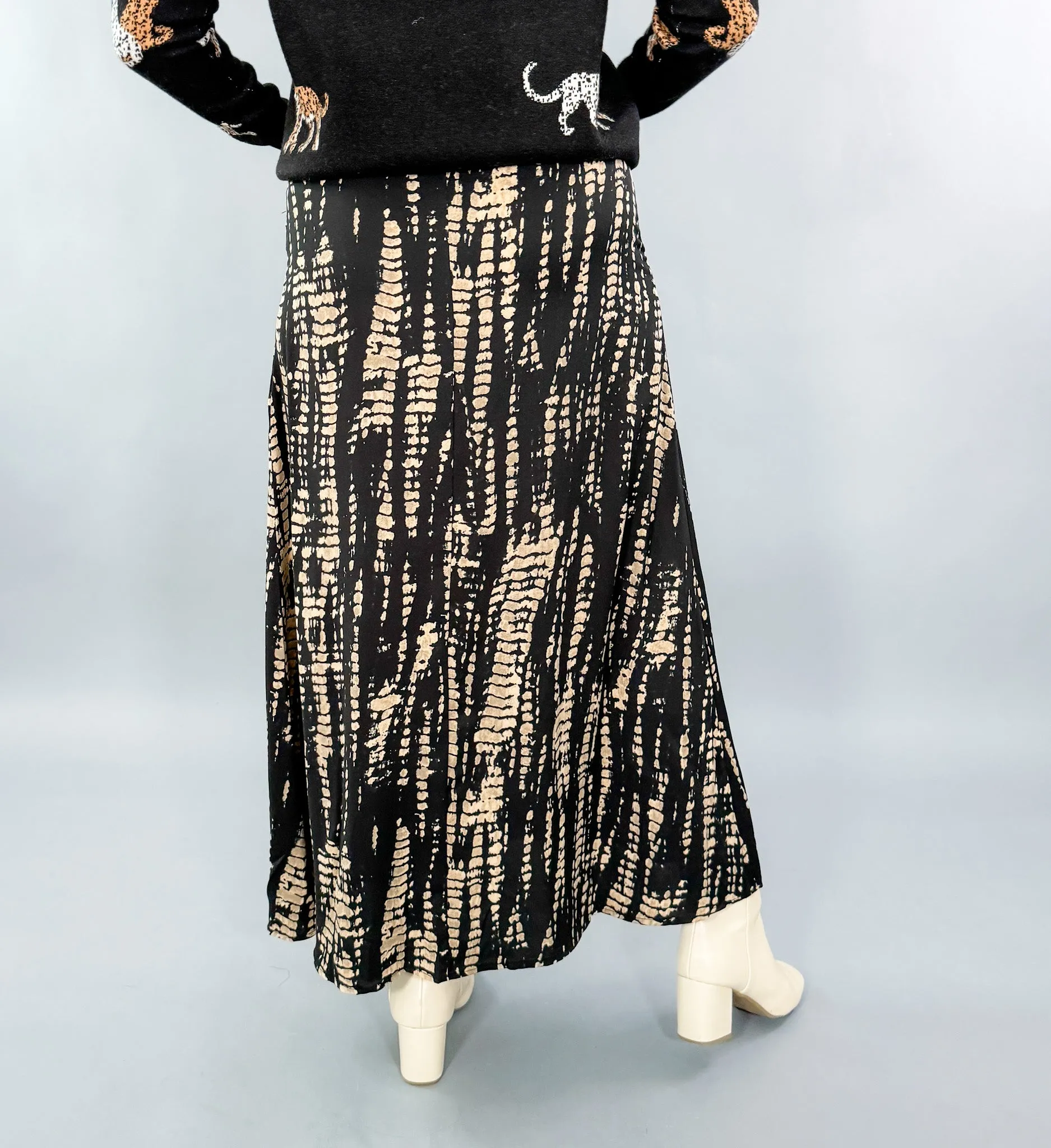 Magic Black   Tan Maxi Skirt