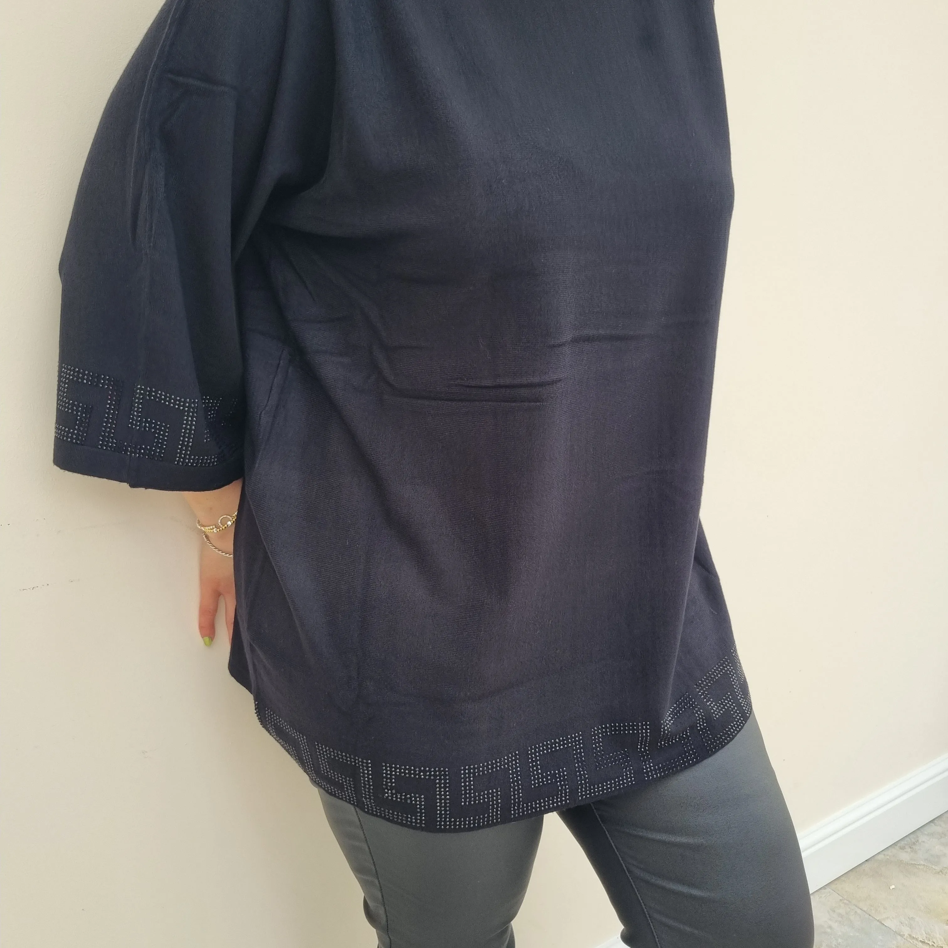 Malissa J Knitted jumper with geo design