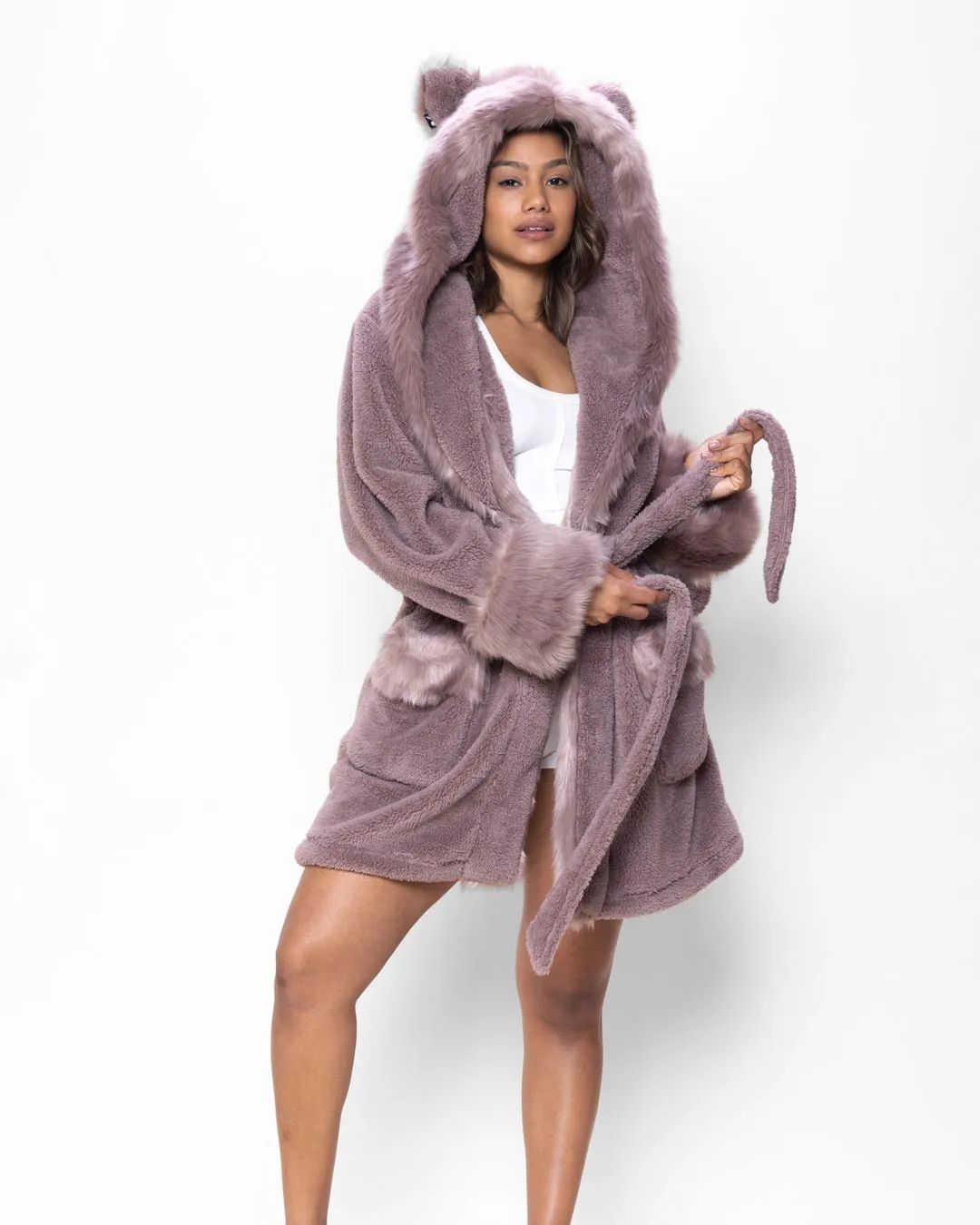 Mauve Kitten Classic Short Collector Edition Faux Fur Robe | Women's