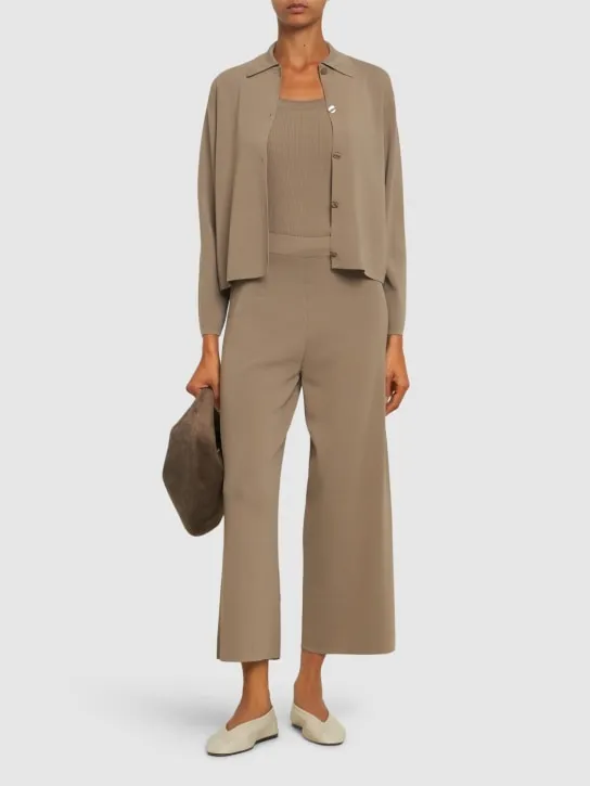 Max Mara   Grembo cropped wide leg crepe pants 