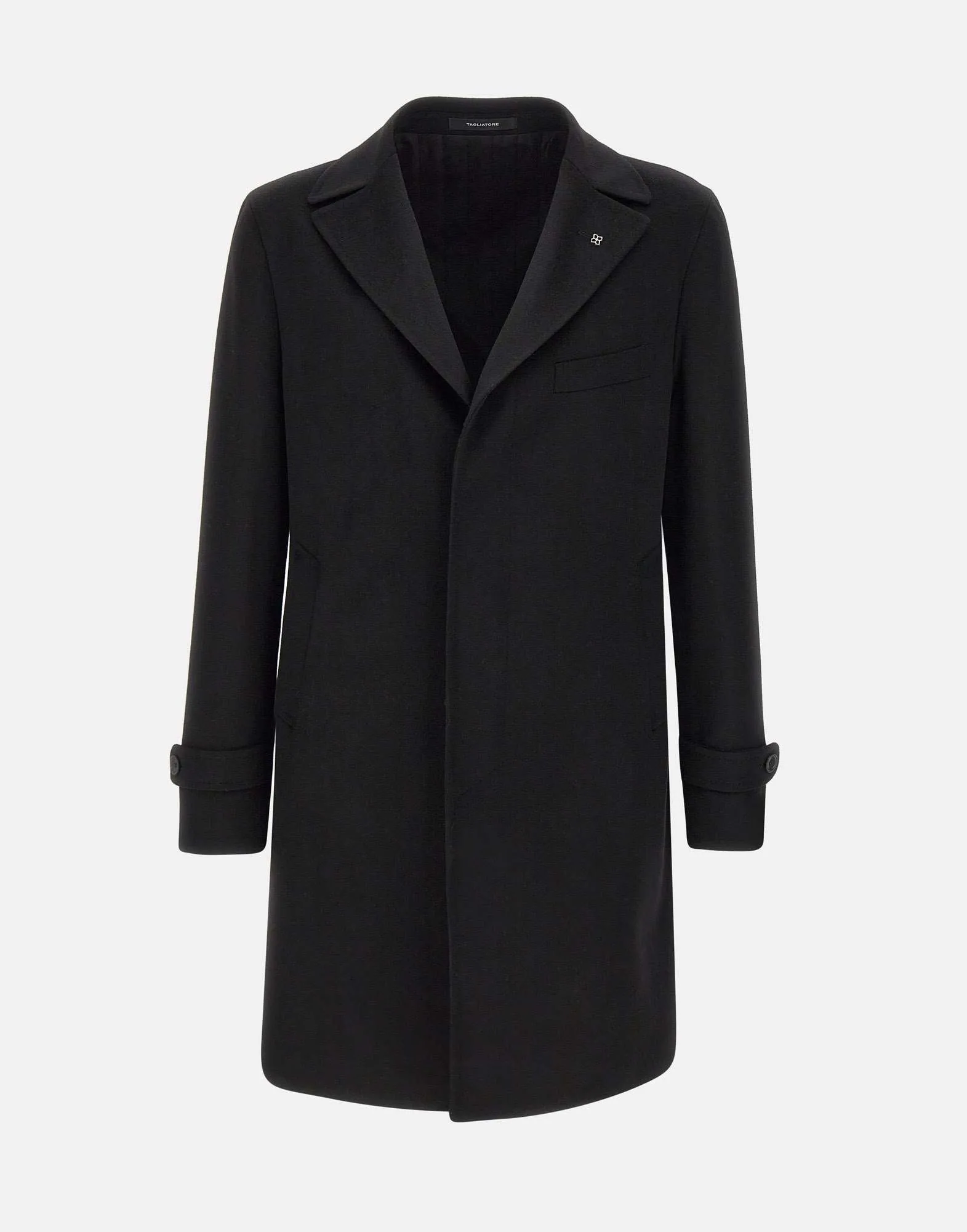 Men's Black Wool Long Coat