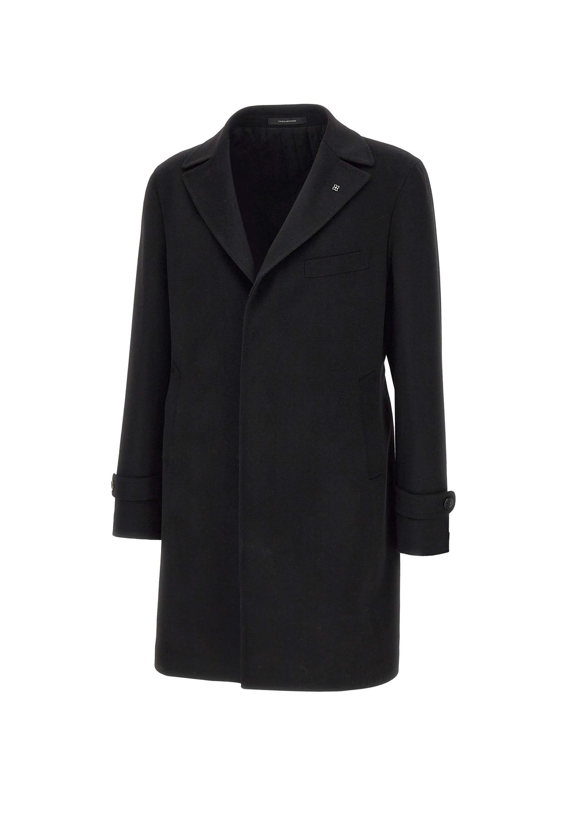 Men's Black Wool Long Coat