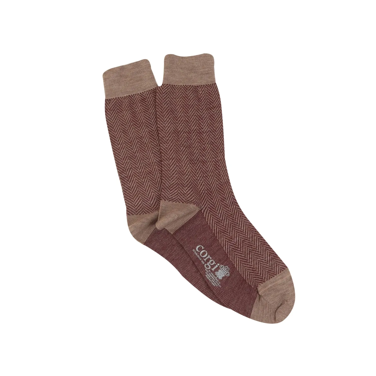 Men's Formal Herringbone Merino Wool Socks