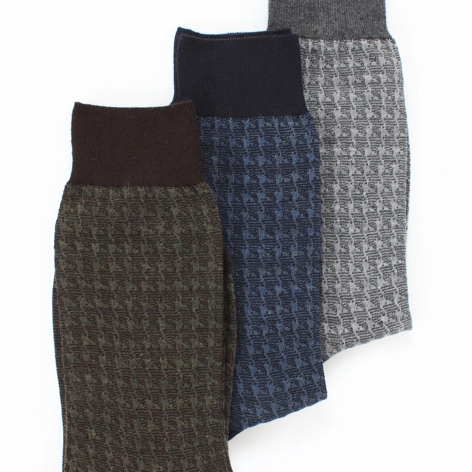 Men's Formal Houndstooth Merino Wool Socks