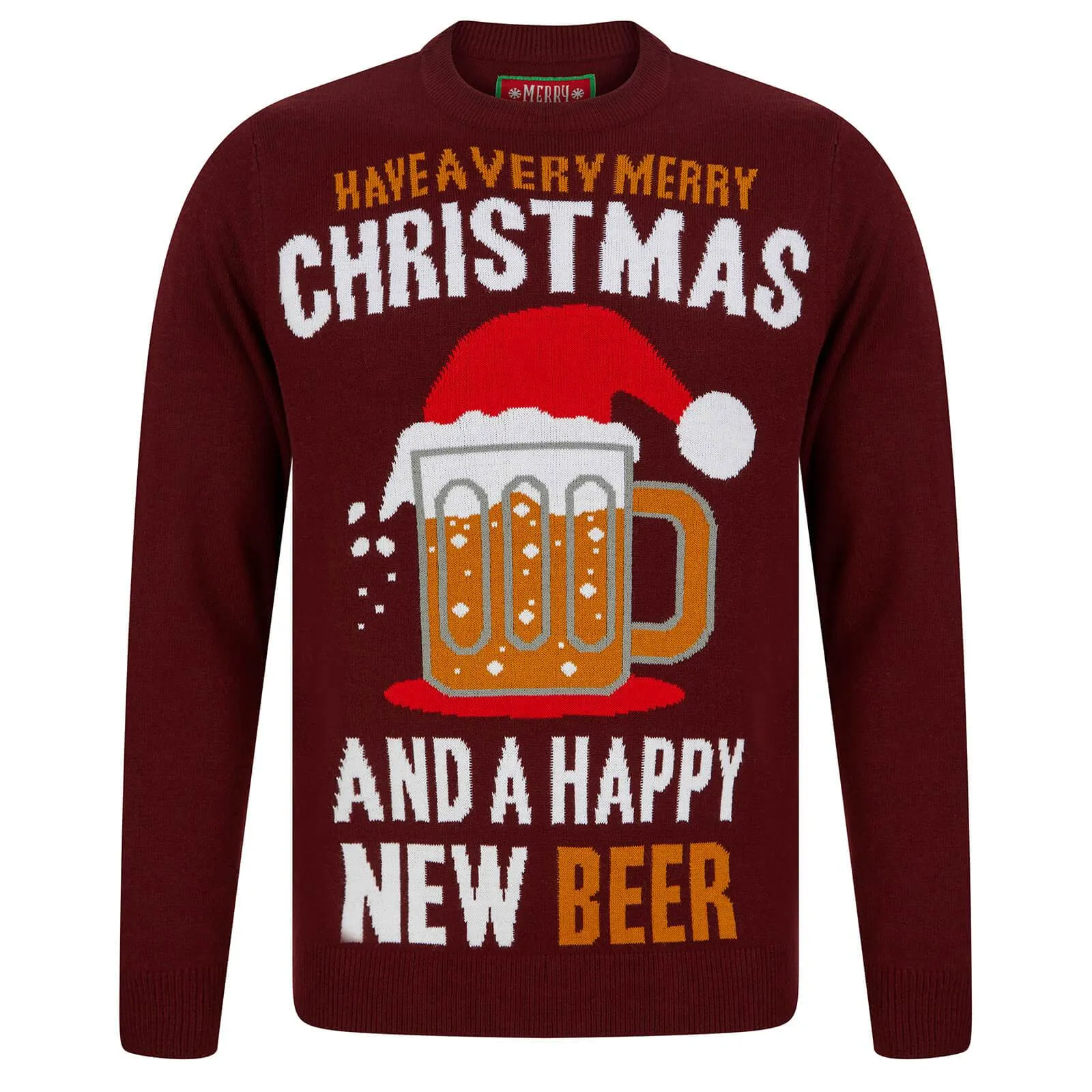 Mens Happy New Beer Festive Christmas Jumper