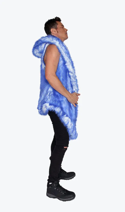 Men's LED Fur Vest in "Just The Tip-Royal"