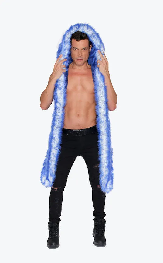 Men's LED Fur Vest in "Just The Tip-Royal"