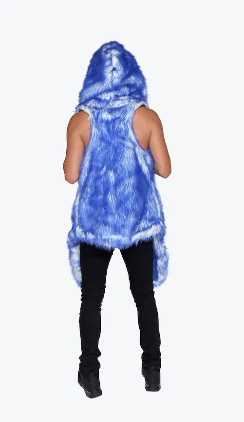 Men's LED Fur Vest in "Just The Tip-Royal"