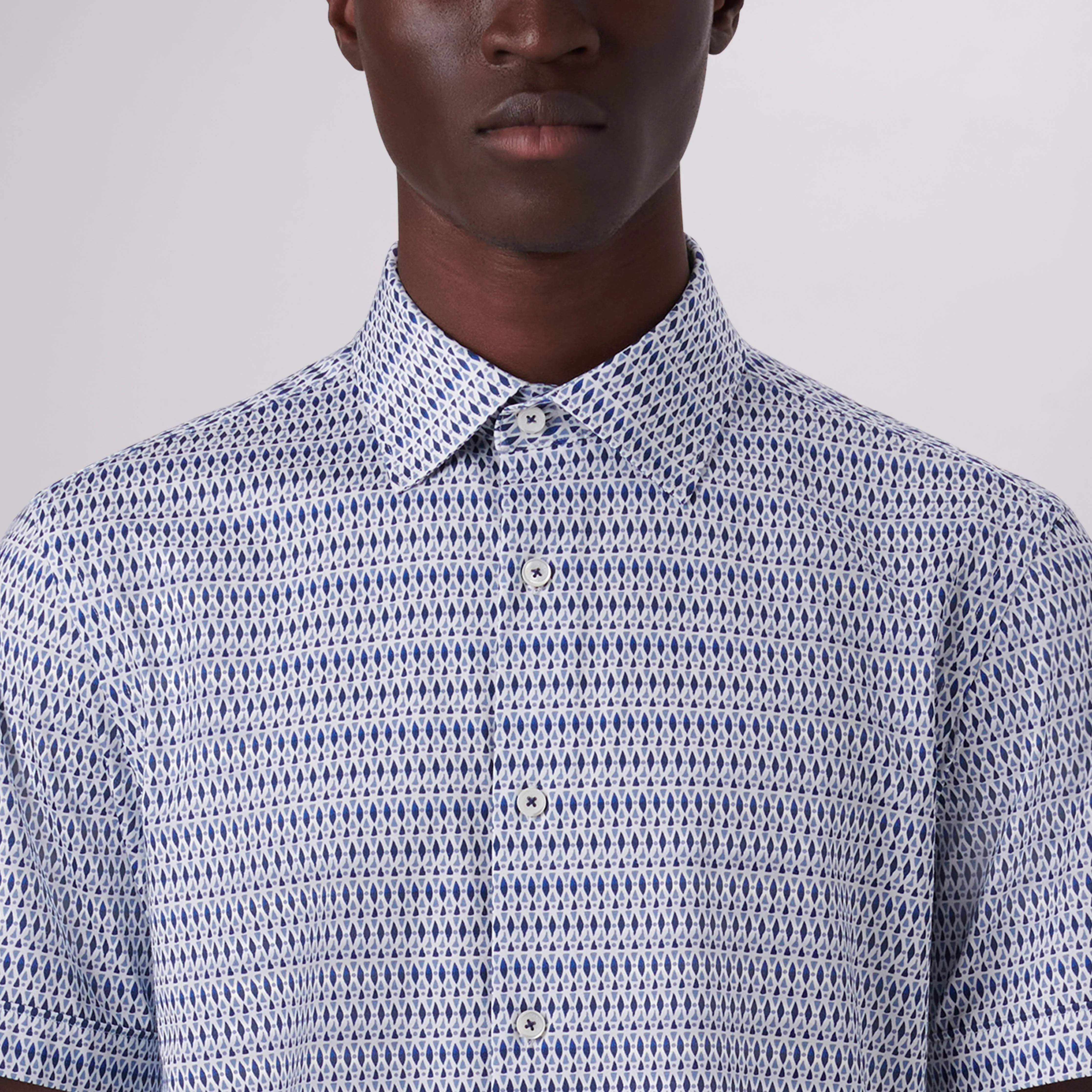 Miles Harlequin Print OoohCotton Short Sleeve Shirt