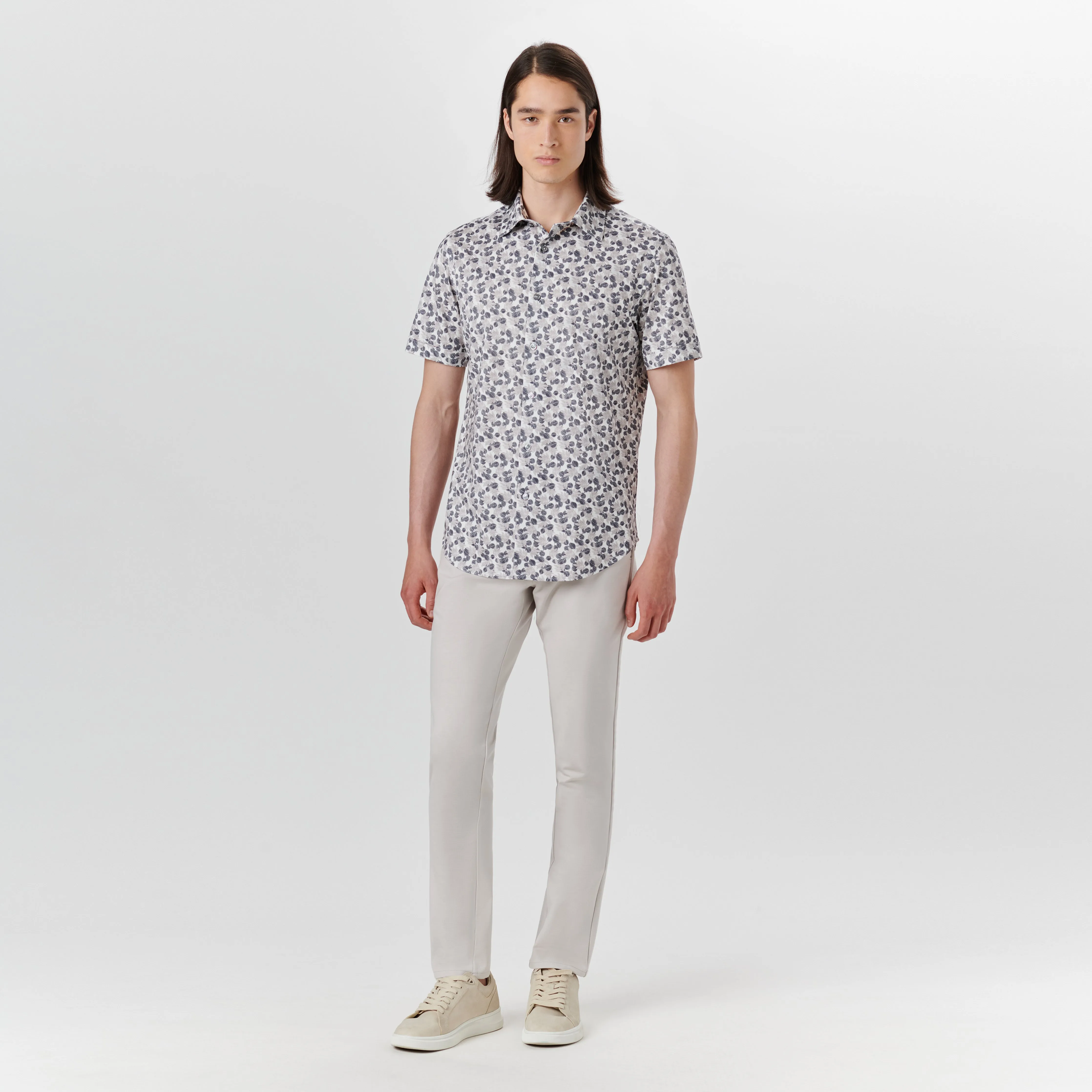 Miles Leaf Print OoohCotton Short Sleeve Shirt