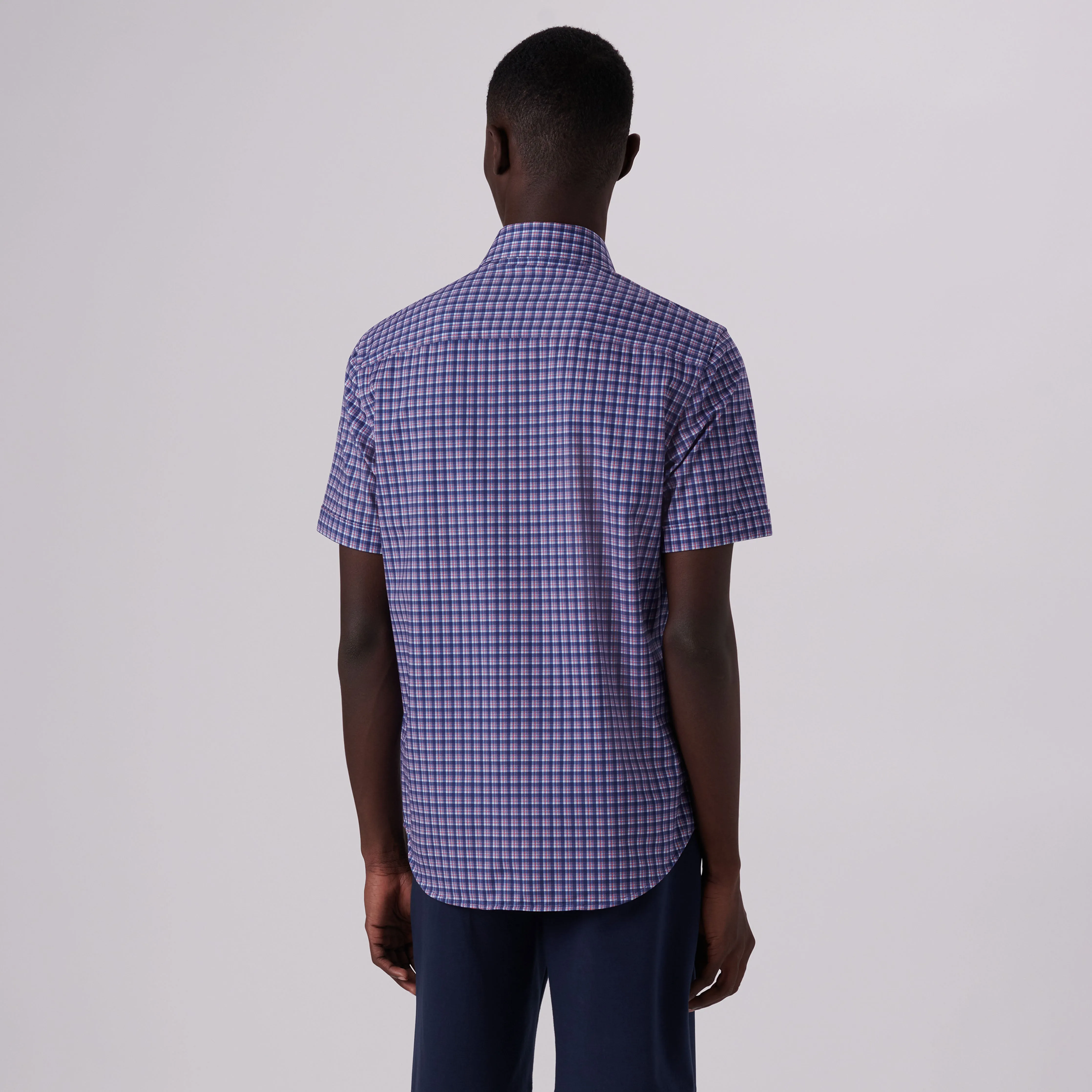 Miles Plaid Check Print OoohCotton Short Sleeve Shirt